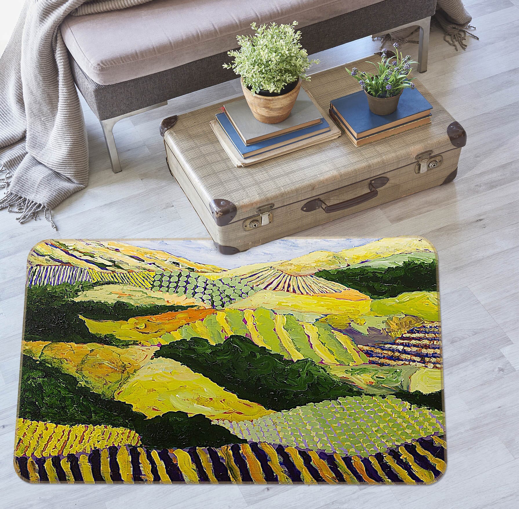 3D Delta Fields 1022 Allan P. Friedlander Rug Non Slip Rug Mat Mat AJ Creativity Home