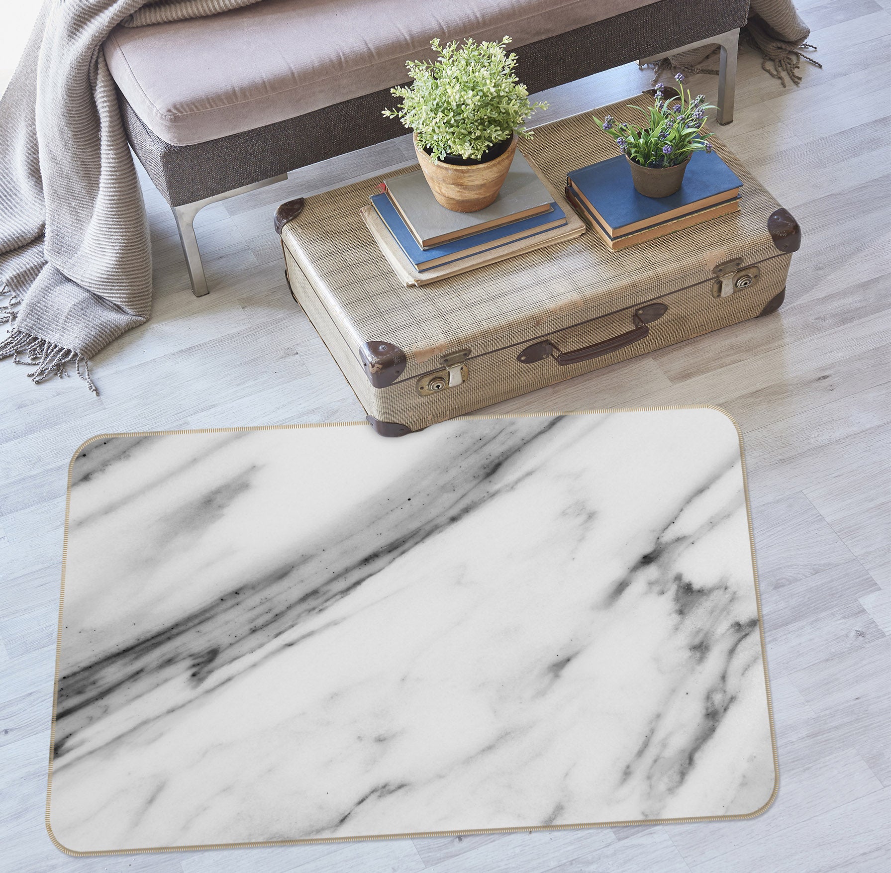 3D Marble Pattern 29196 Non Slip Rug Mat