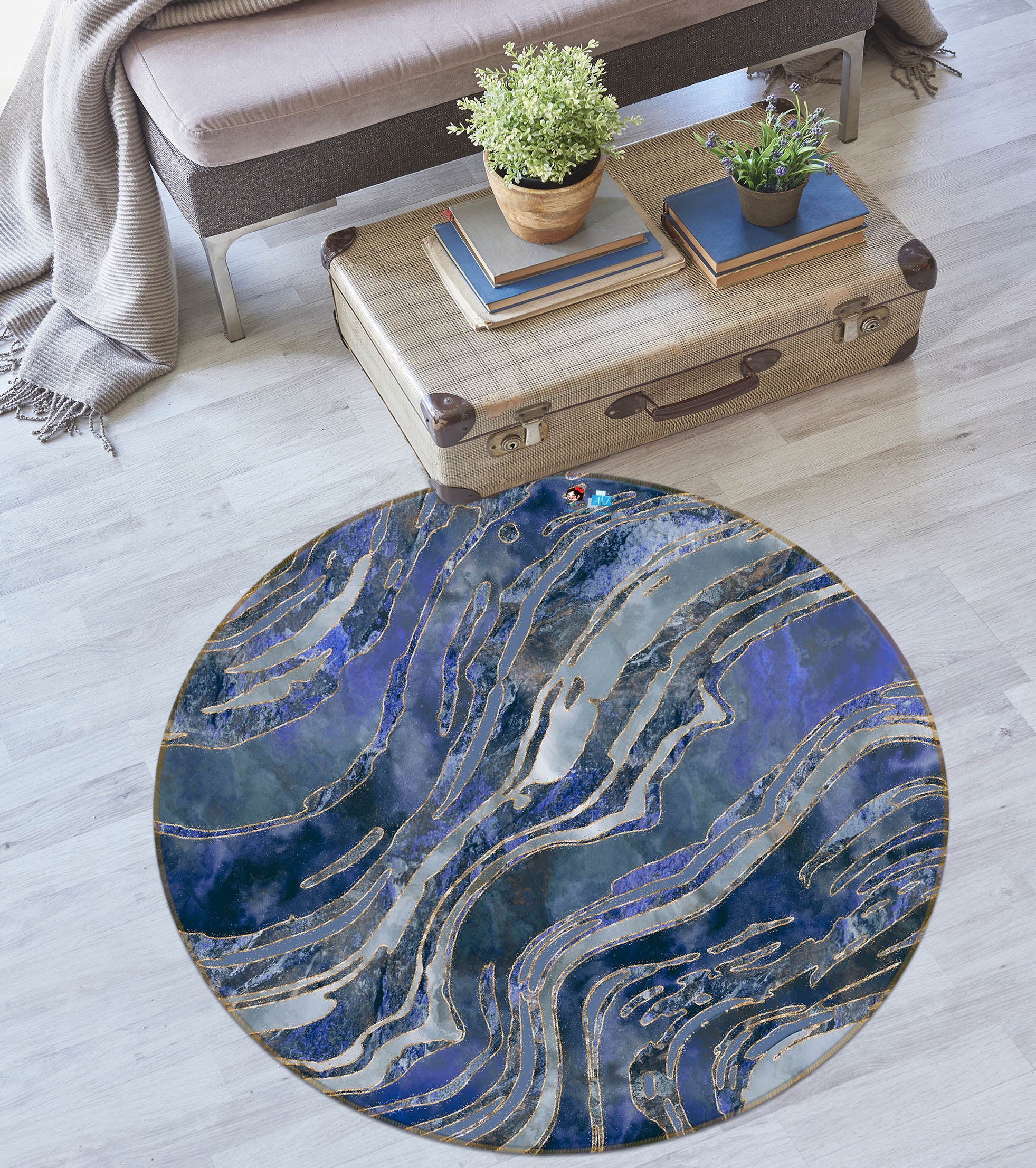 3D Purple Texture 83060 Andrea haase Rug Round Non Slip Rug Mat