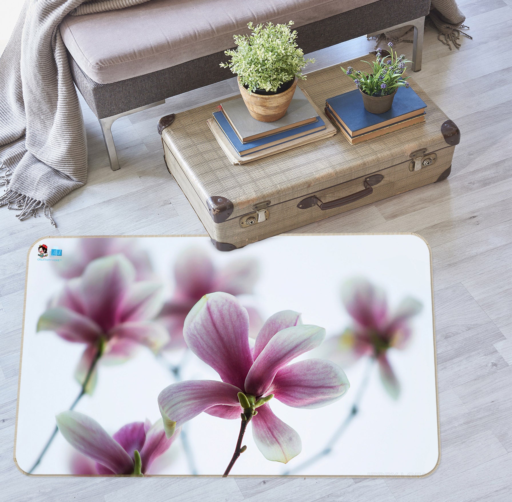 3D Flowers 85064 Jerry LoFaro Rug Non Slip Rug Mat
