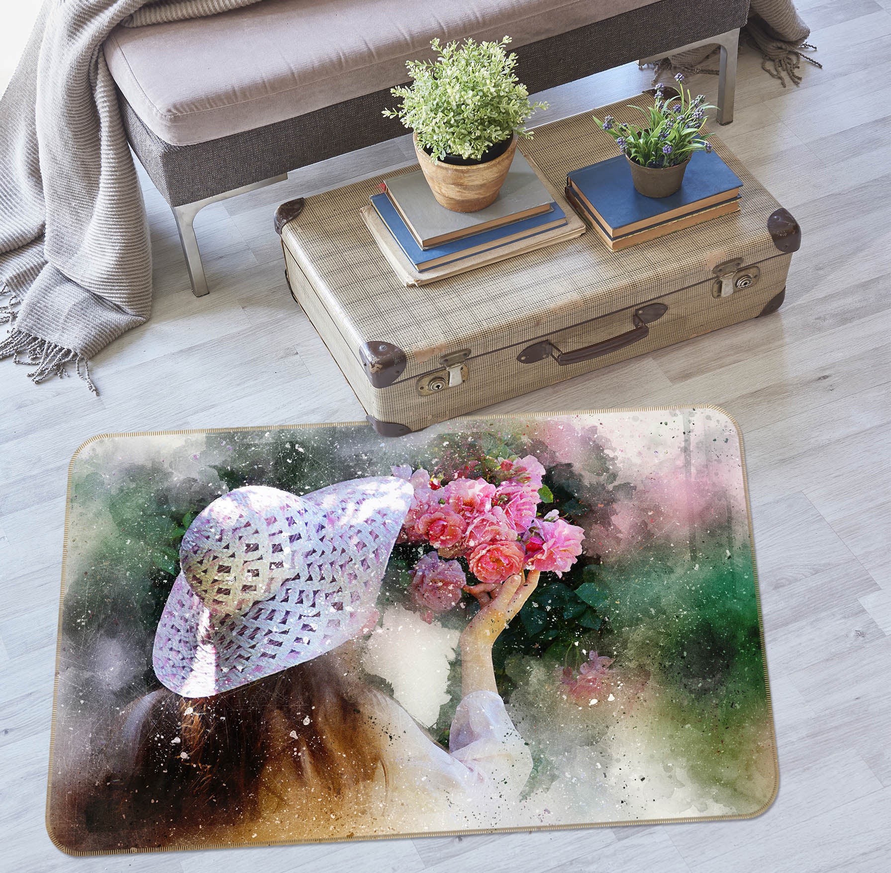 3D Flowers 36165 Non Slip Rug Mat