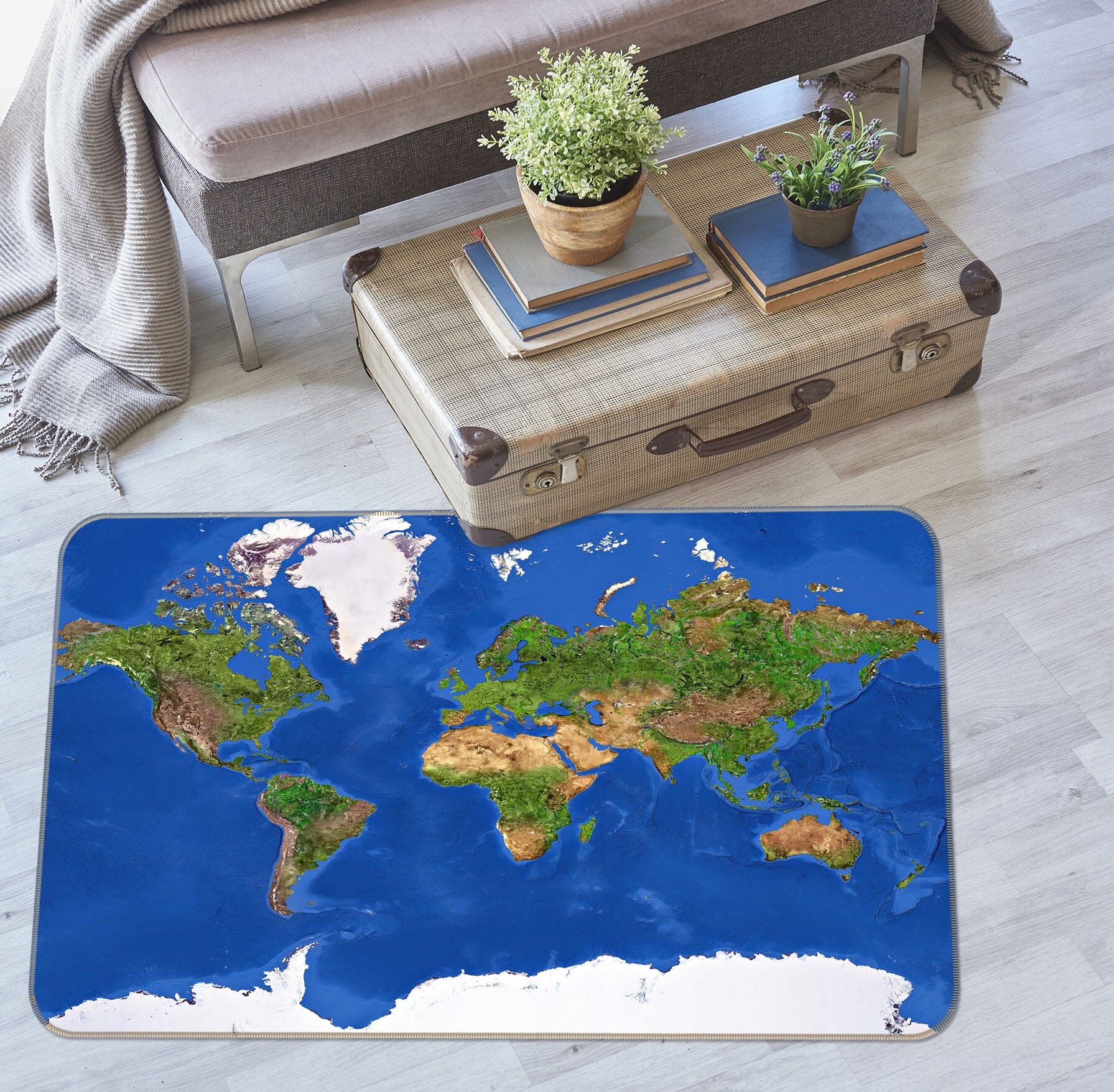 3D Island Forest 214 World Map Non Slip Rug Mat Mat AJ Creativity Home