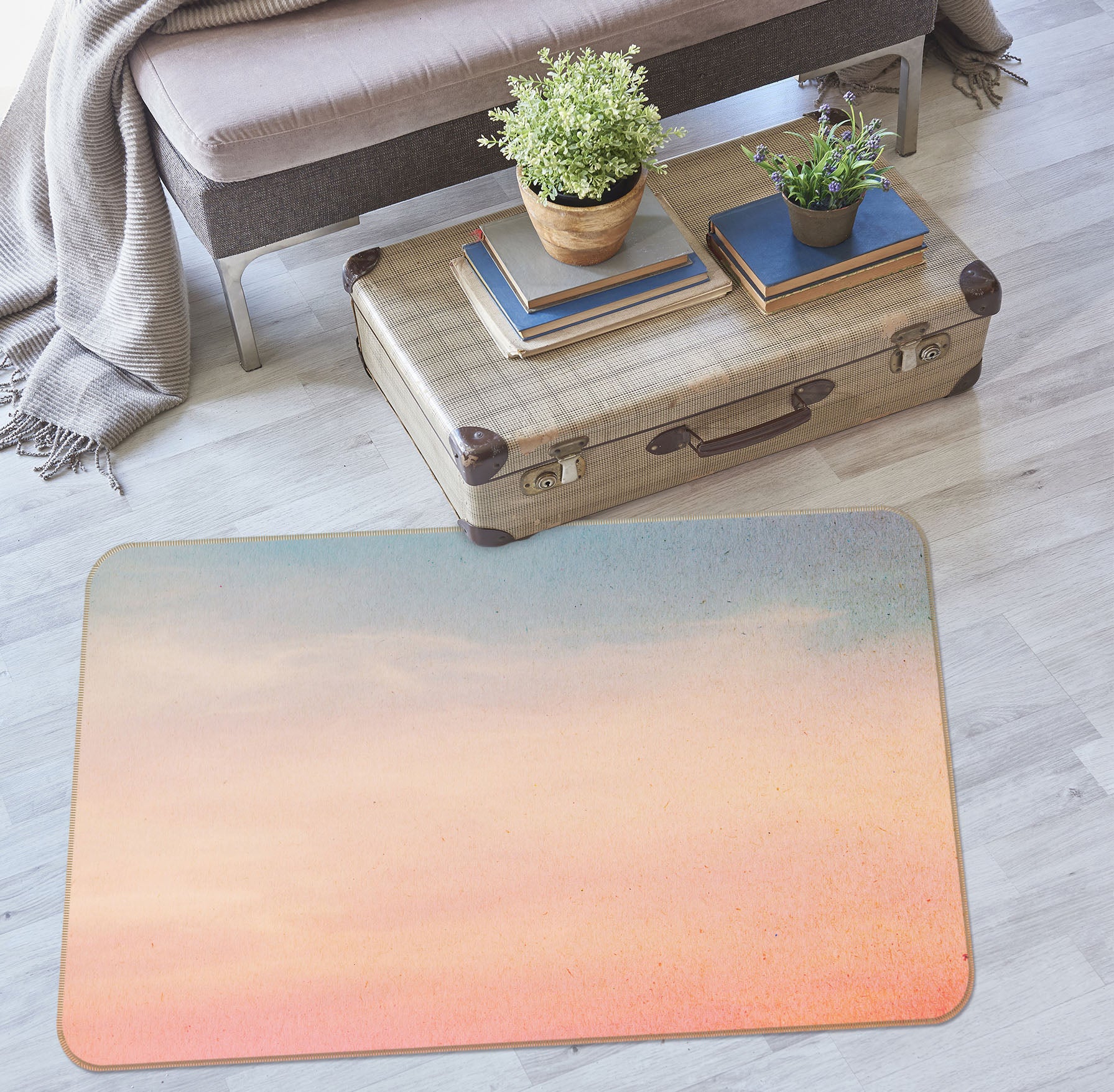 3D Pink Blue 31064 Non Slip Rug Mat