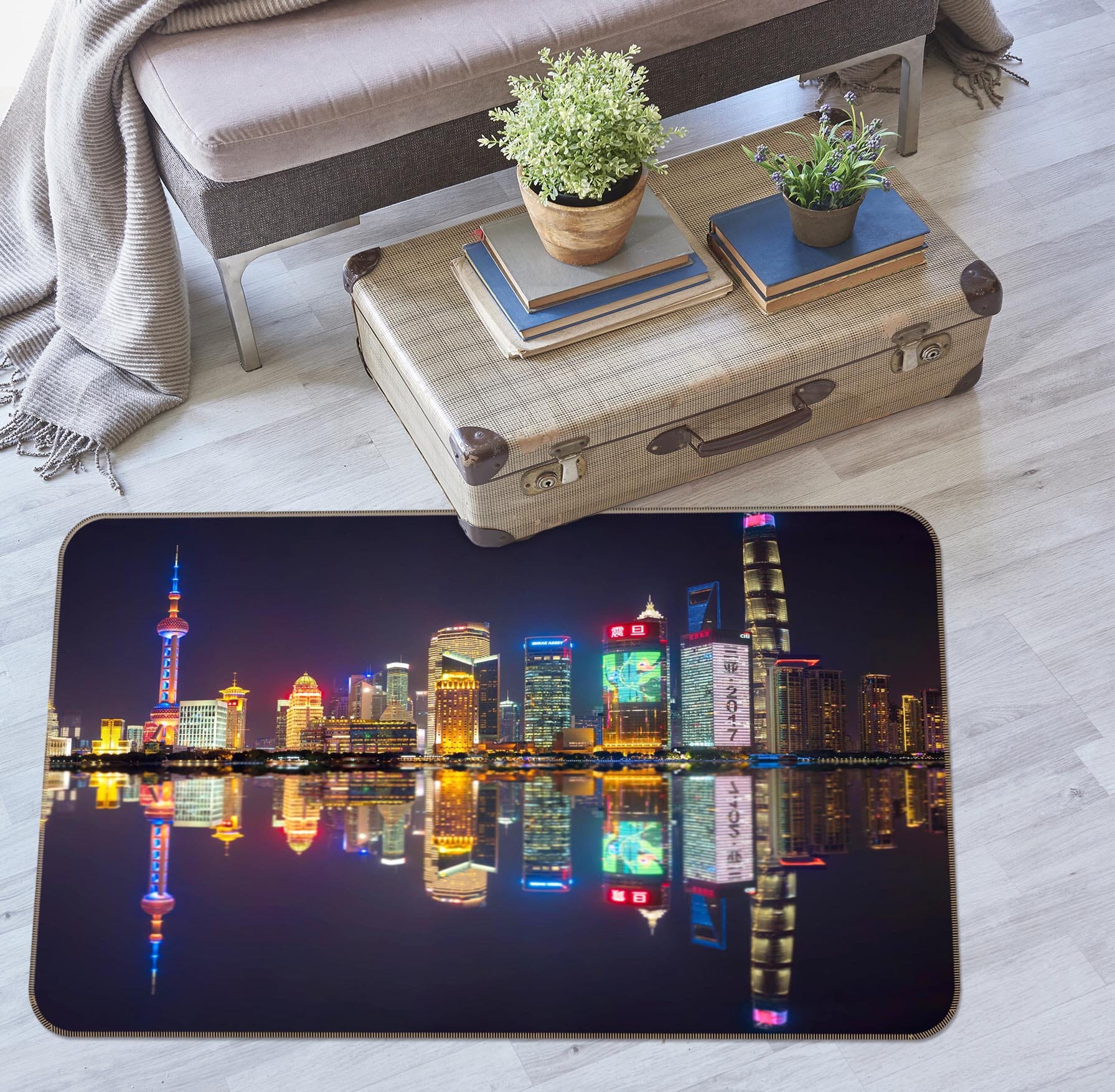 3D City Lights 1122 Marco Carmassi Rug Non Slip Rug Mat Mat AJ Creativity Home