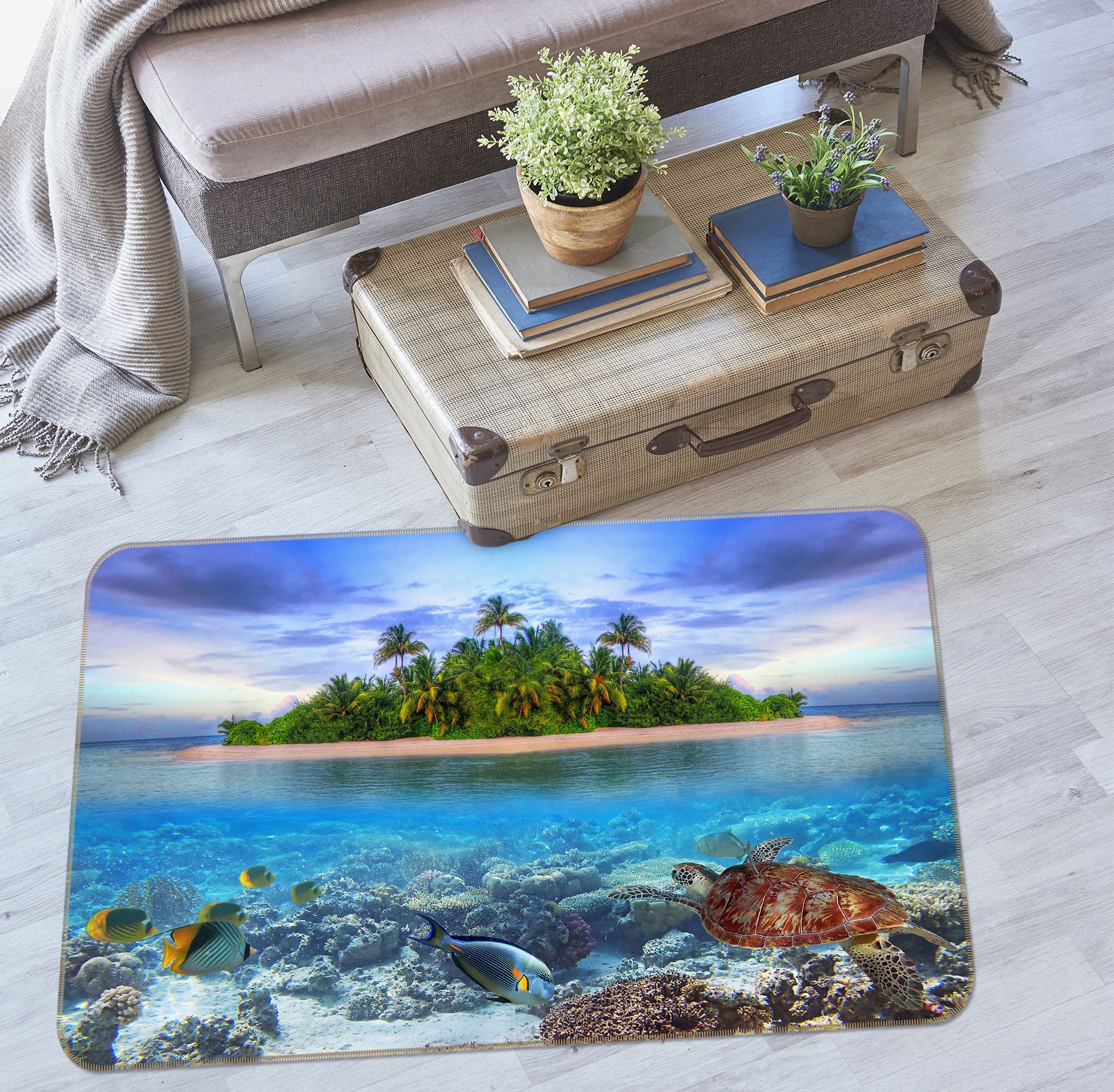 3D Island Seabed 34126 Non Slip Rug Mat