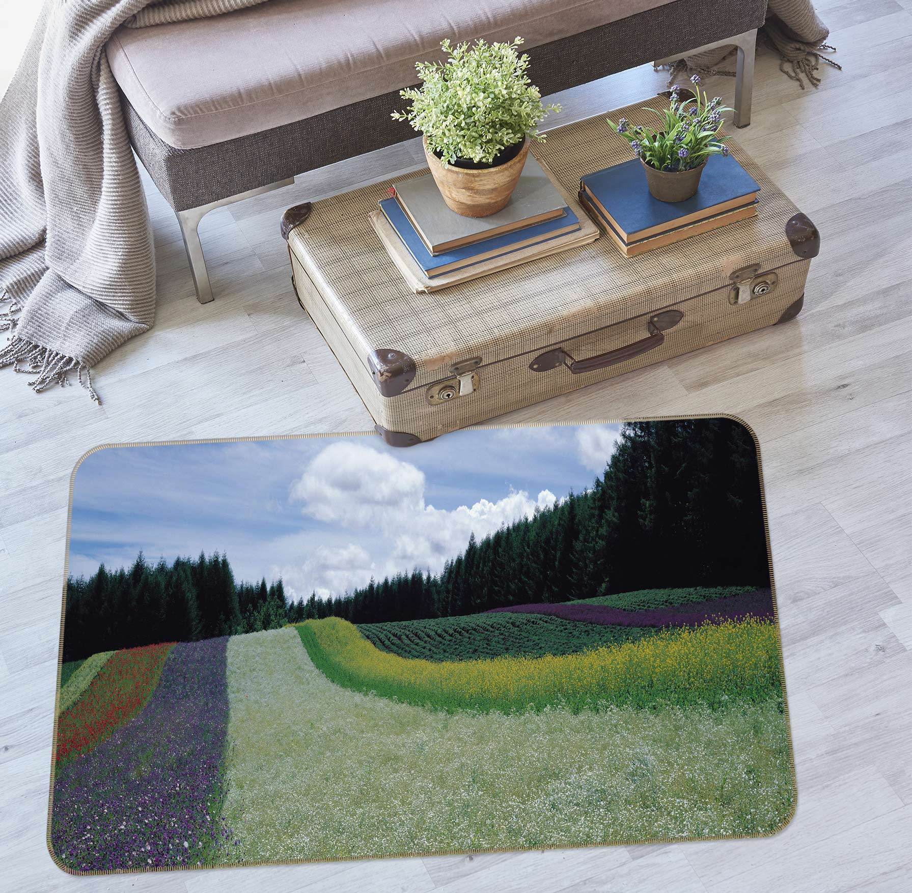 3D Grass Flower Bush 75254 Non Slip Rug Mat