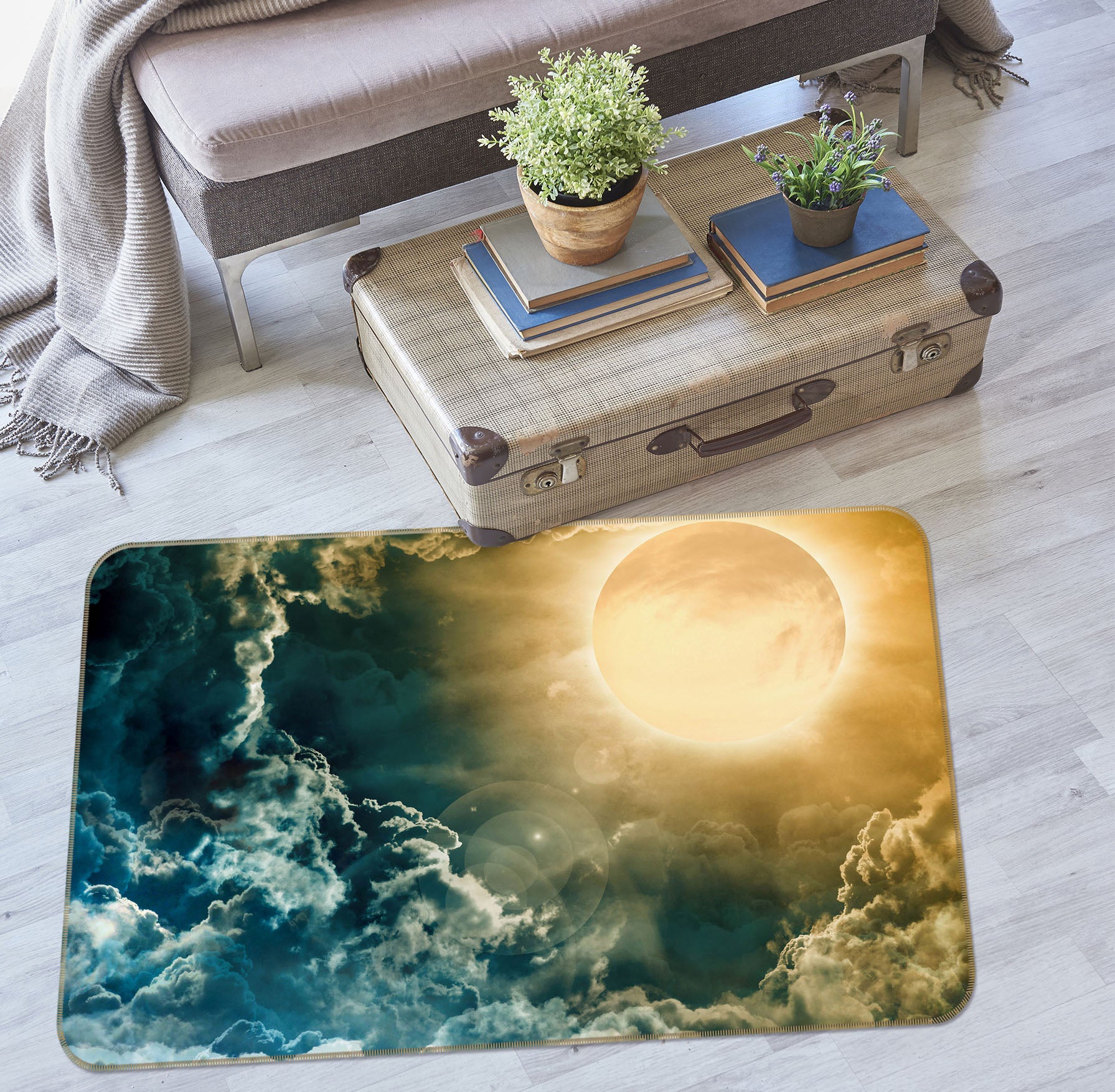 3D Cloud Sun 31171 Non Slip Rug Mat