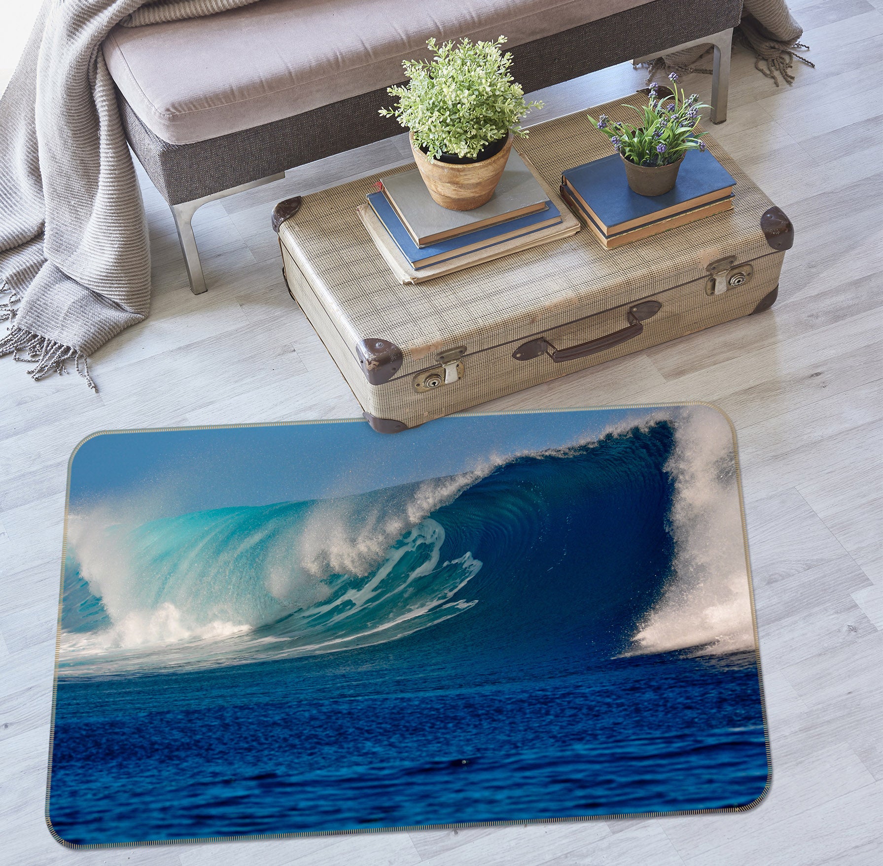 3D Ocean Waves 36004 Non Slip Rug Mat