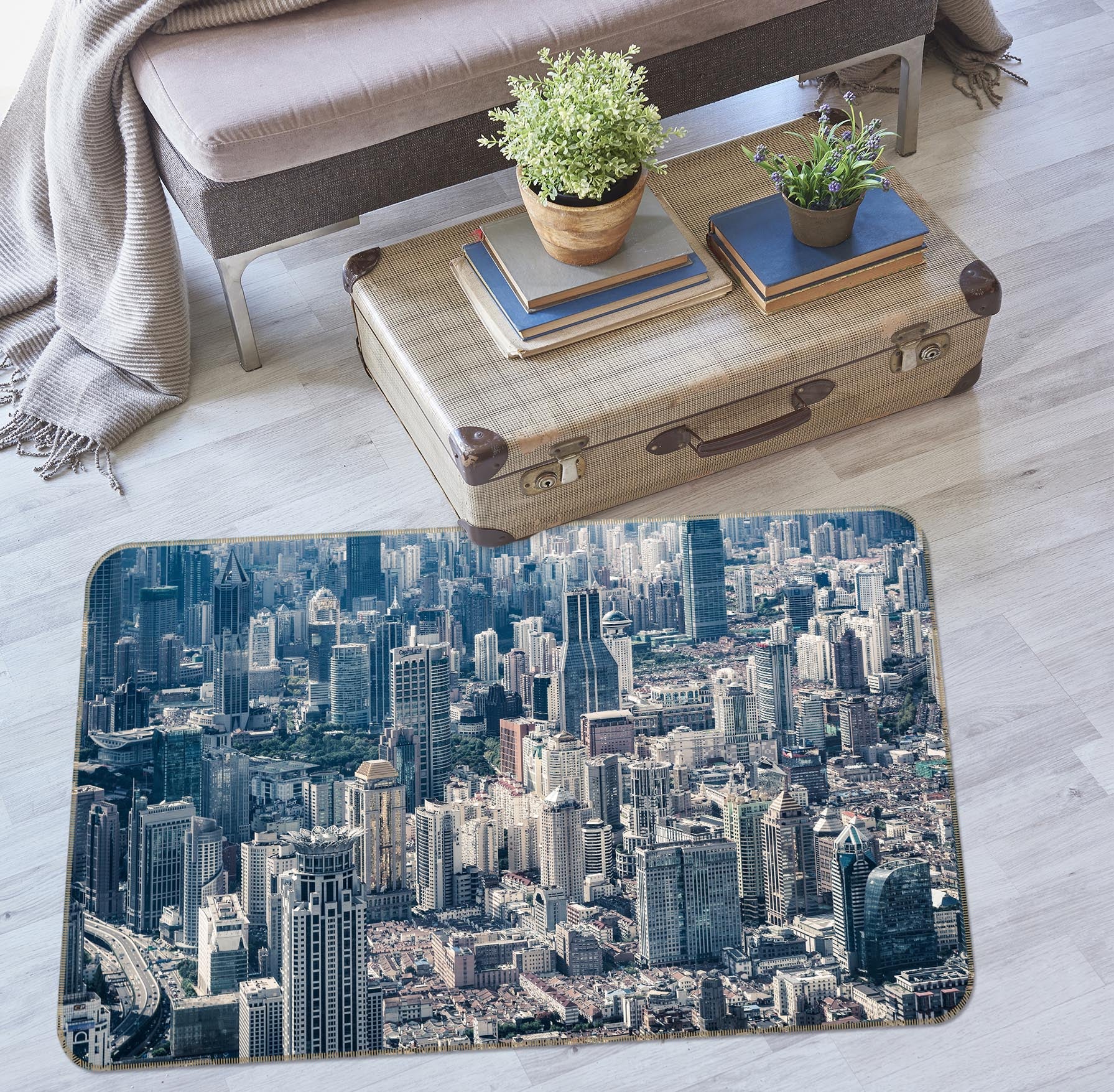 3D High-Rise Building 36118 Non Slip Rug Mat