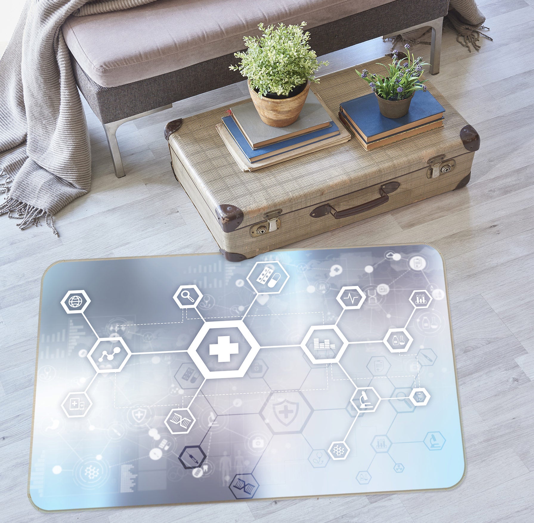 3D Hexagon 77162 Non Slip Rug Mat