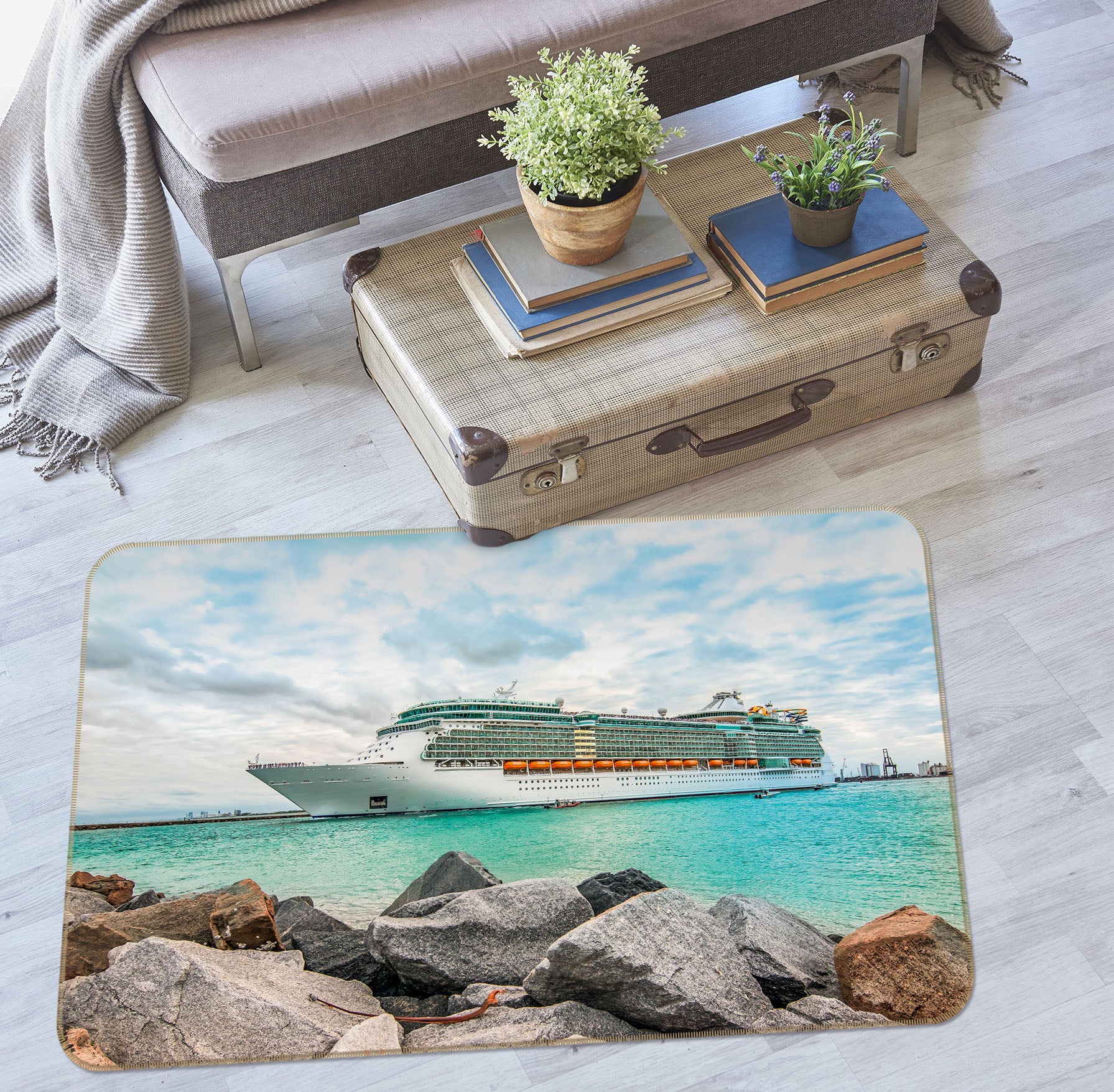 3D Steamship Stone 42058 Vehicle Non Slip Rug Mat