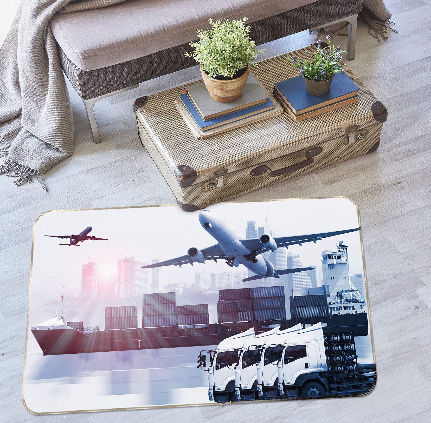 3D Airplane Ship 42051 Vehicle Non Slip Rug Mat