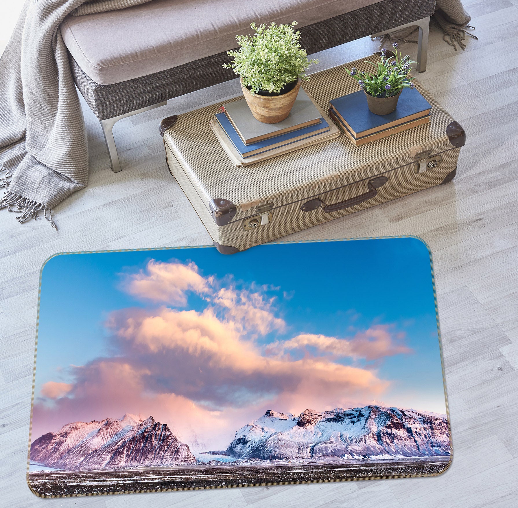 3D Snow Mountain 34218 Non Slip Rug Mat