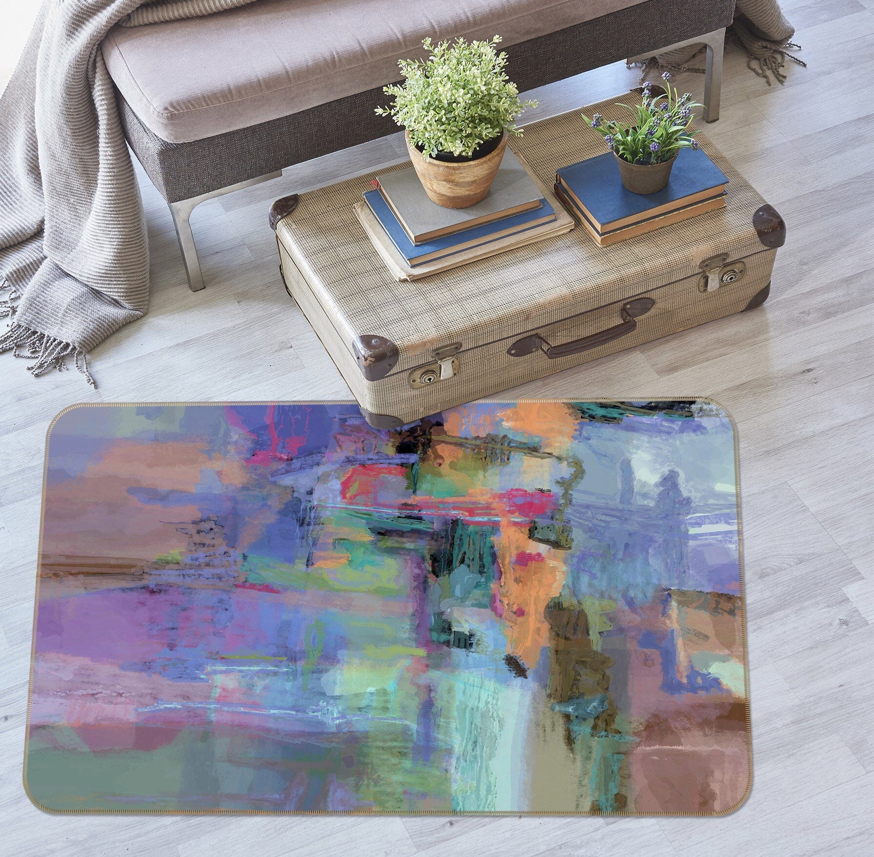 3D Purple Graffiti 117 Michael Tienhaara Rug Non Slip Rug Mat Mat AJ Creativity Home