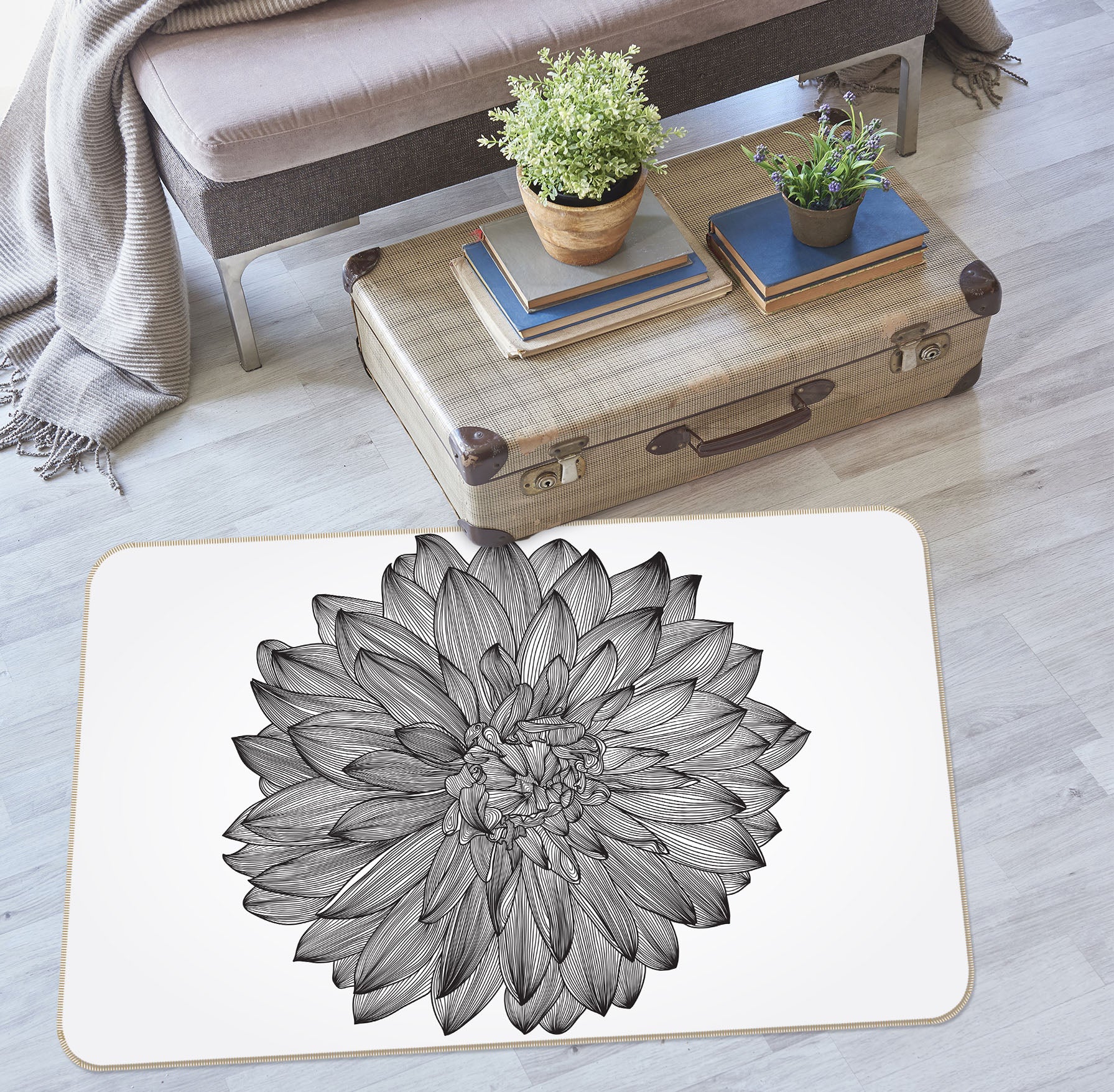 3D Flowers 34237 Non Slip Rug Mat