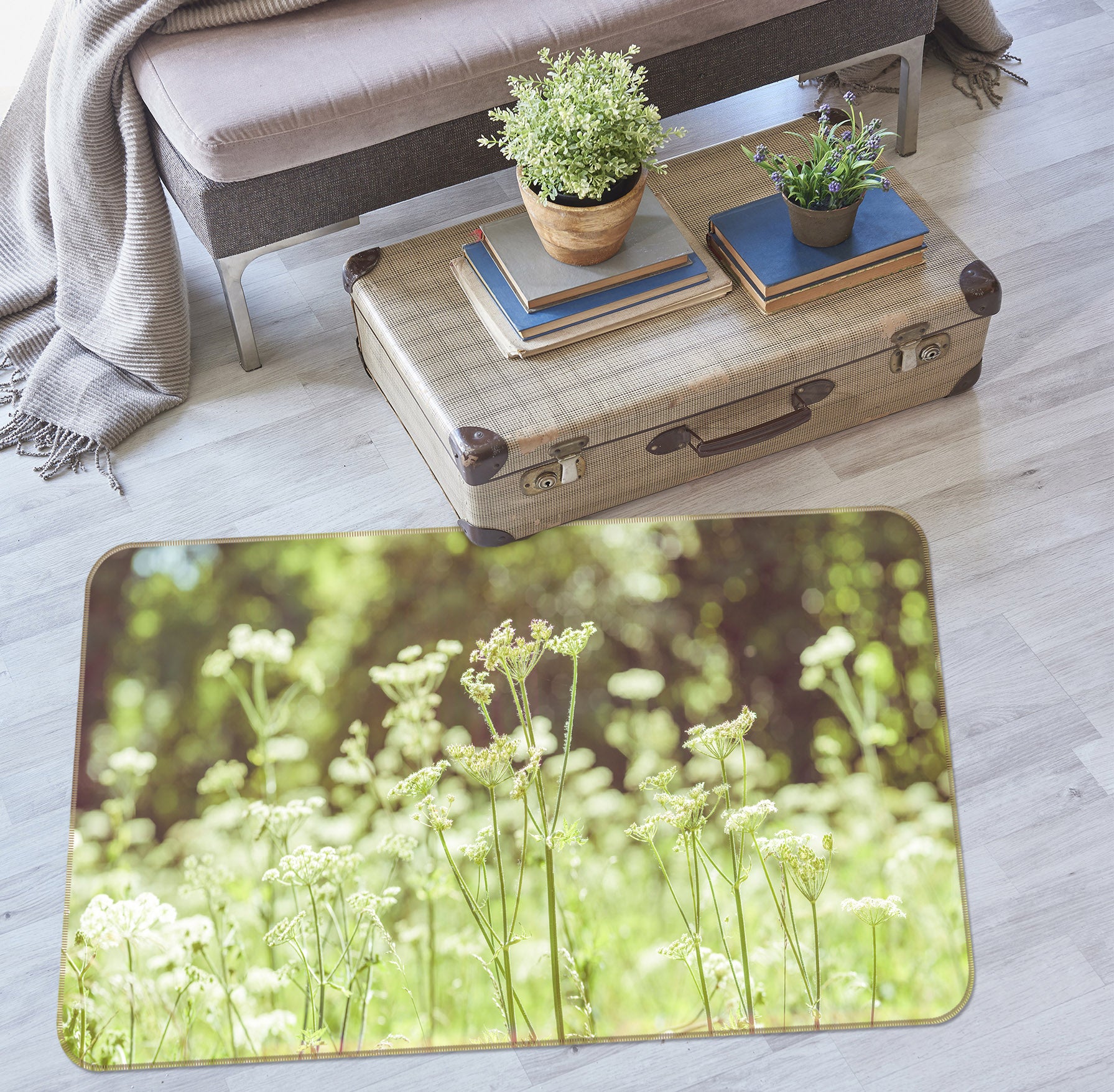 3D Flower Bush 83274 Assaf Frank Rug Non Slip Rug Mat