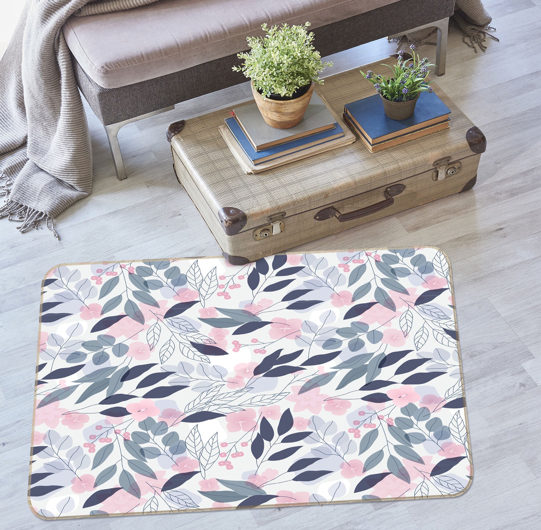 3D Leaves 30211 Non Slip Rug Mat