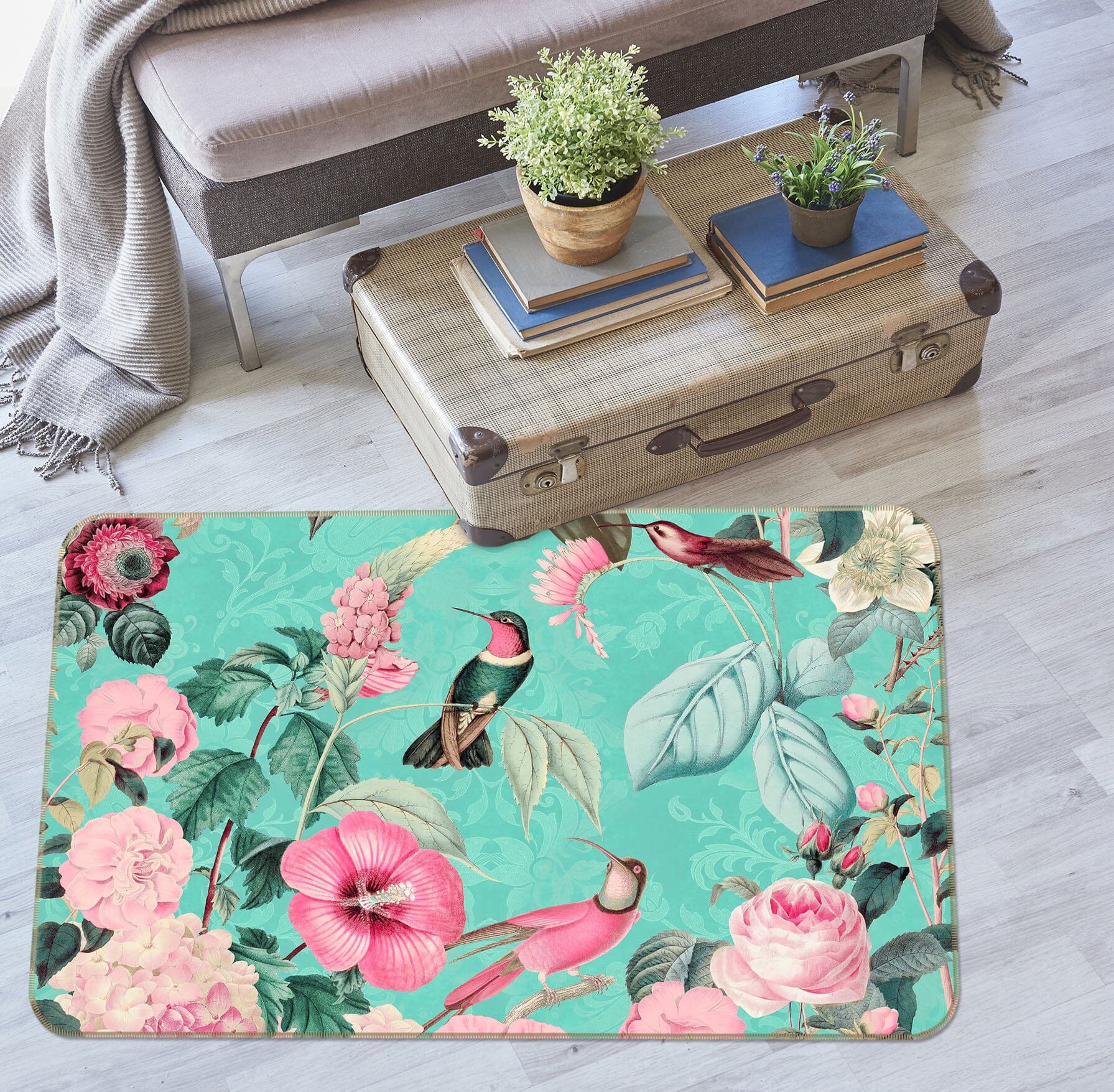 3D Flower Bird 1021 Andrea haase Rug Non Slip Rug Mat Mat AJ Creativity Home