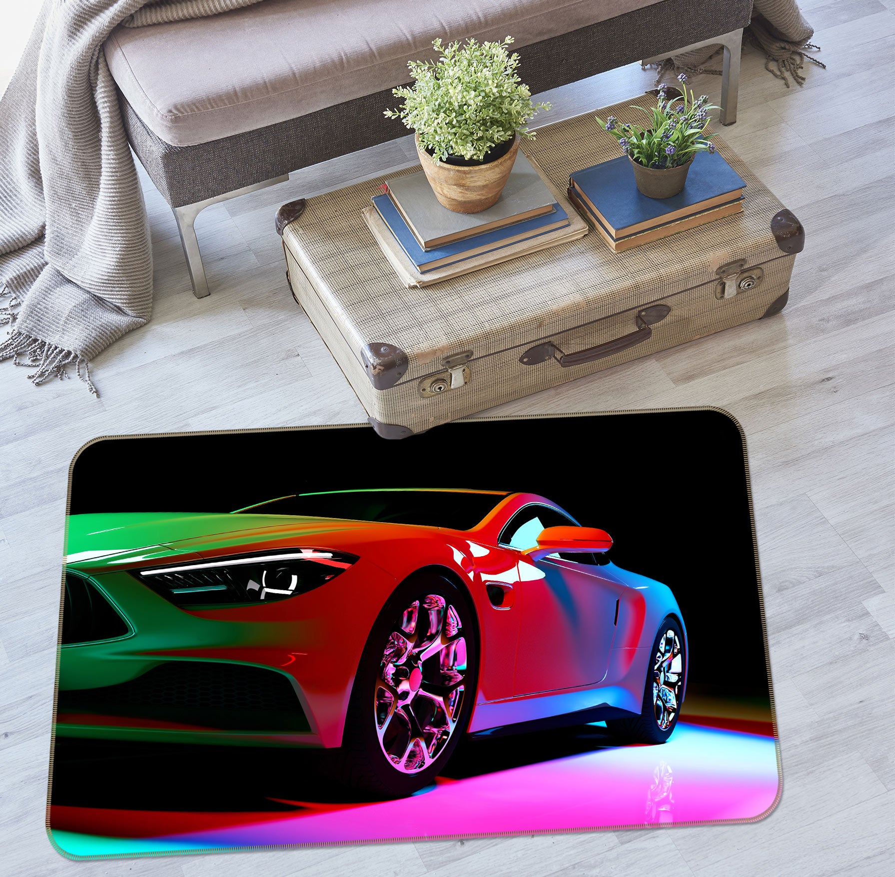 3D Car Colored Light 68015 Vehicle Non Slip Rug Mat