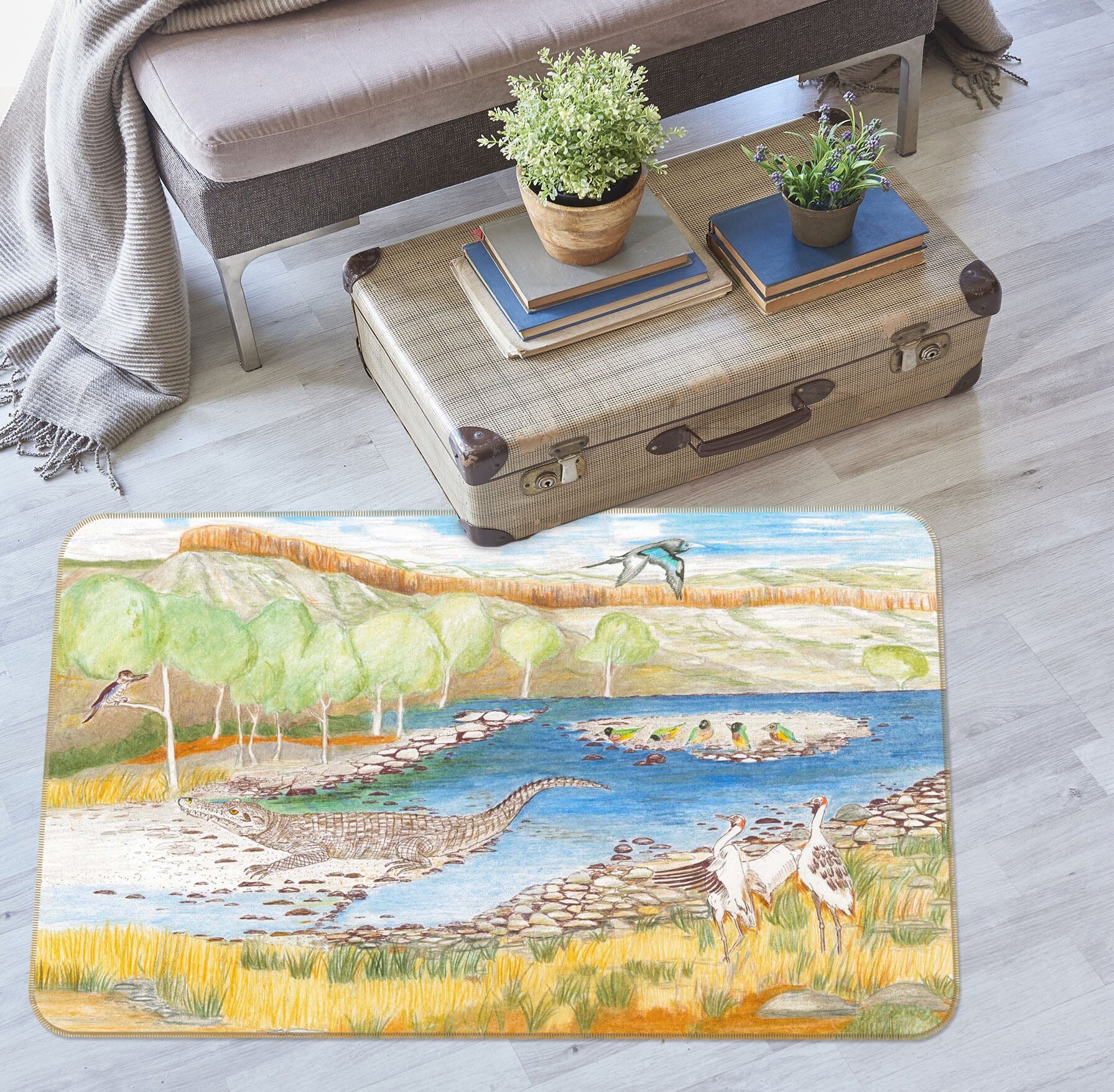 3D Alpine Sea 1512 Michael Sewell Rug Non Slip Rug Mat Mat AJ Creativity Home