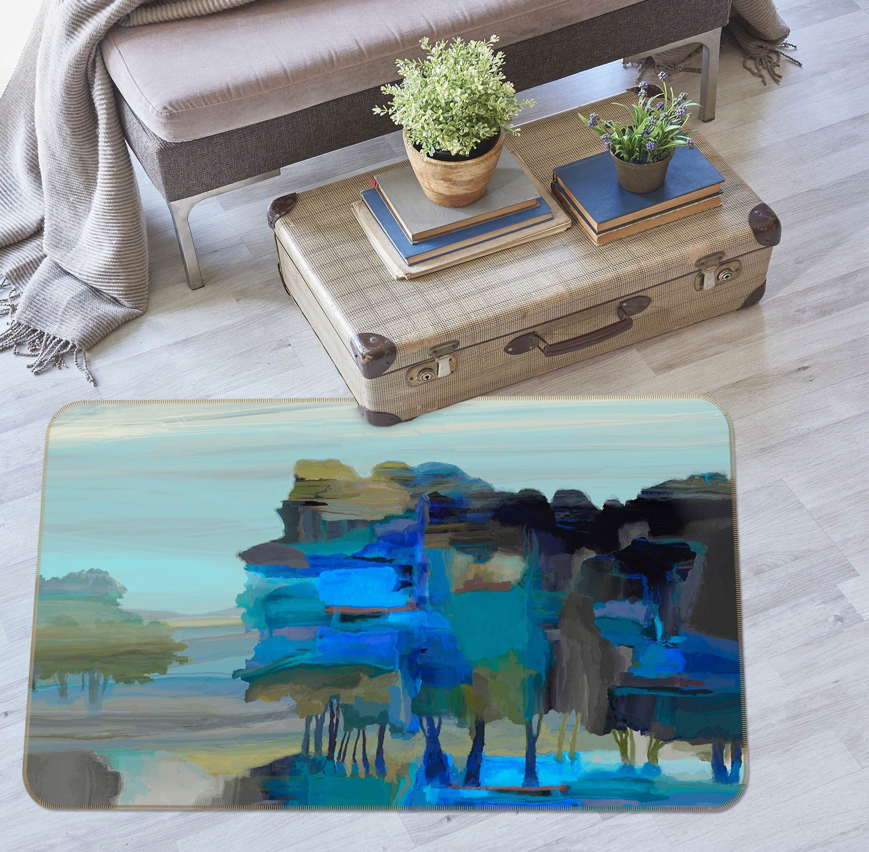 3D Blue Lake 1027 Michael Tienhaara Rug Non Slip Rug Mat Mat AJ Creativity Home
