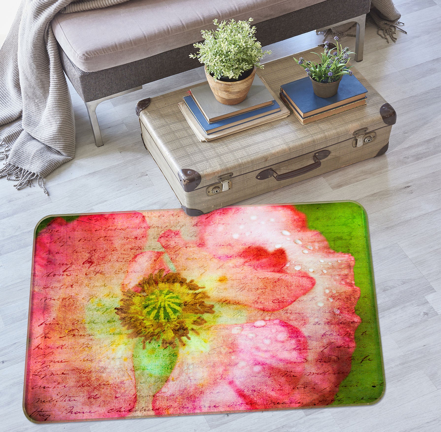 3D Flowers 83251 Assaf Frank Rug Non Slip Rug Mat