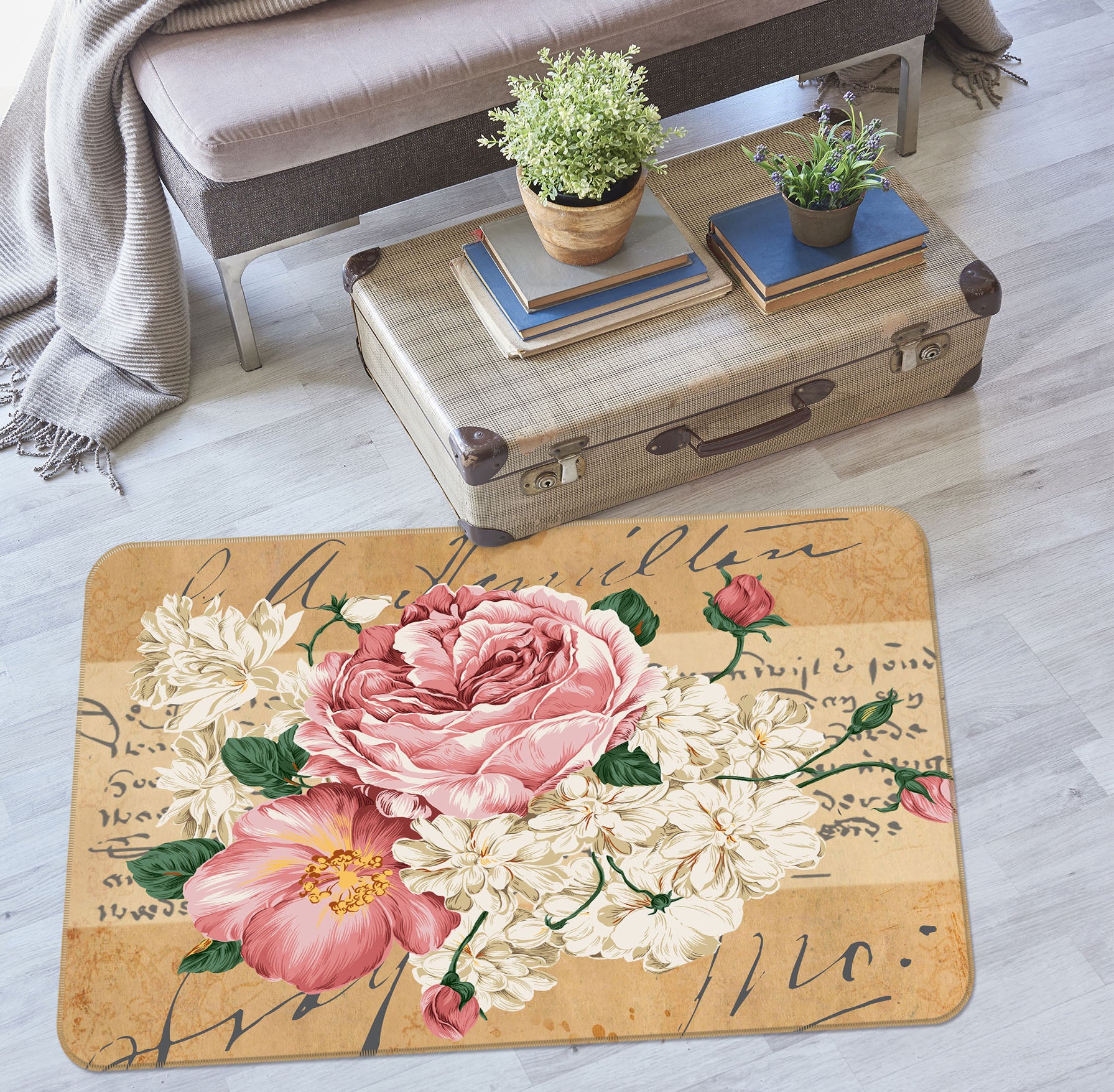 3D Bouquet 32083 Non Slip Rug Mat