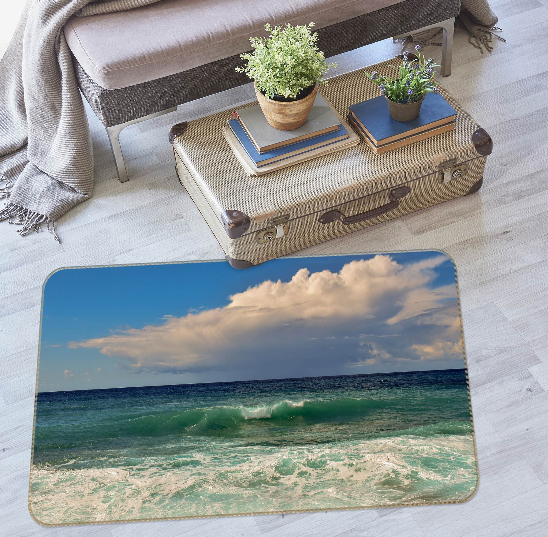 3D Sea Cloud 77084 Non Slip Rug Mat