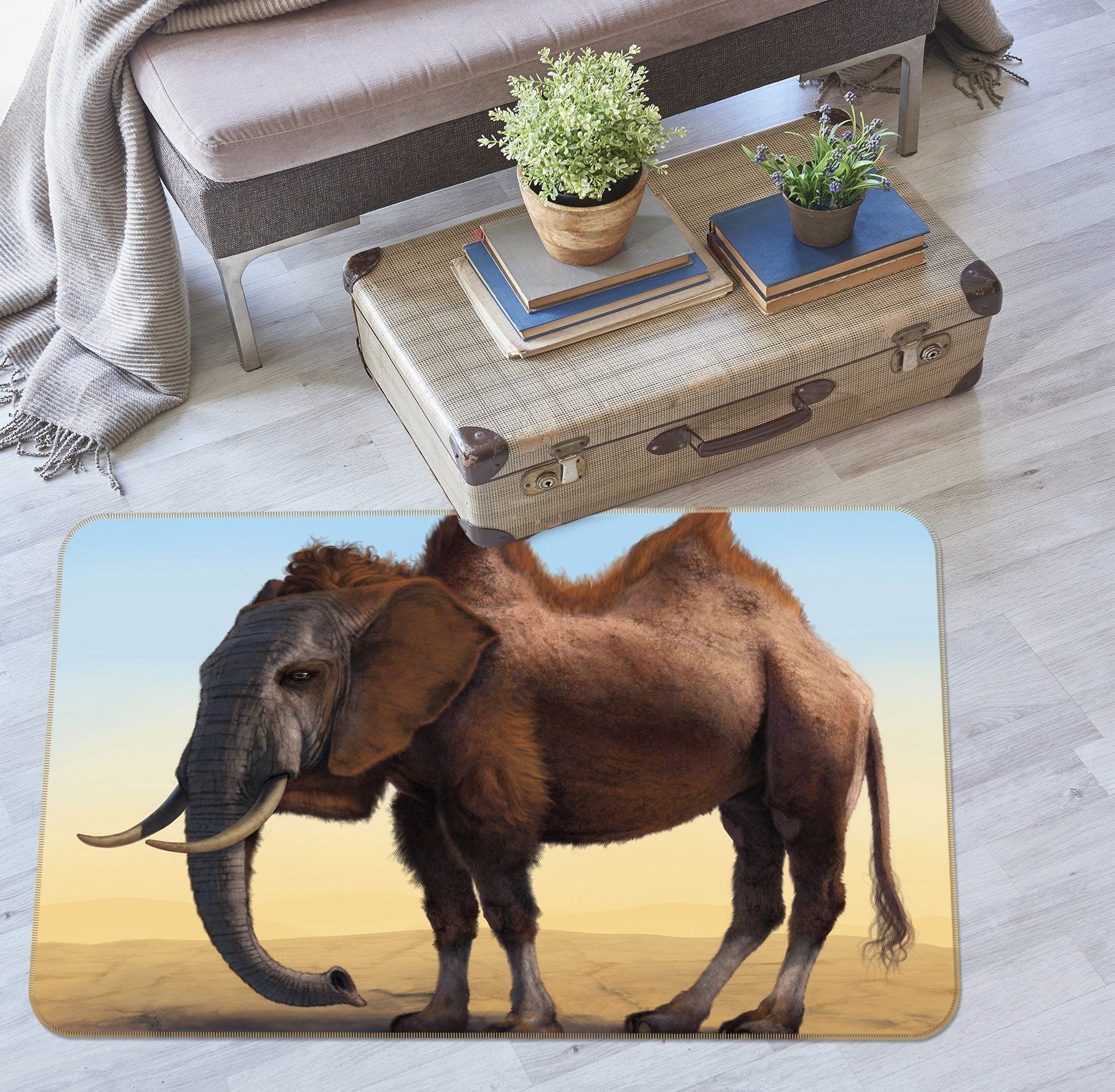 3D Camelephant 1015 Vincent Hie Rug Non Slip Rug Mat Mat AJ Creativity Home