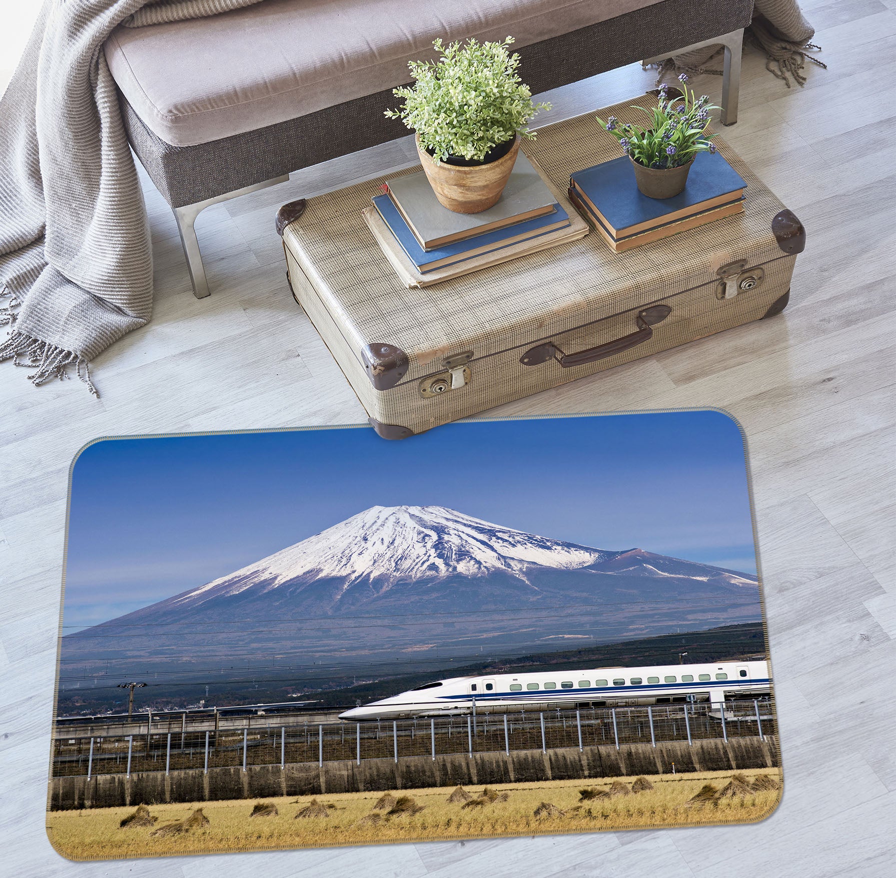 3D Snow Mountain High-Speed Rail 68091 Vehicle Non Slip Rug Mat