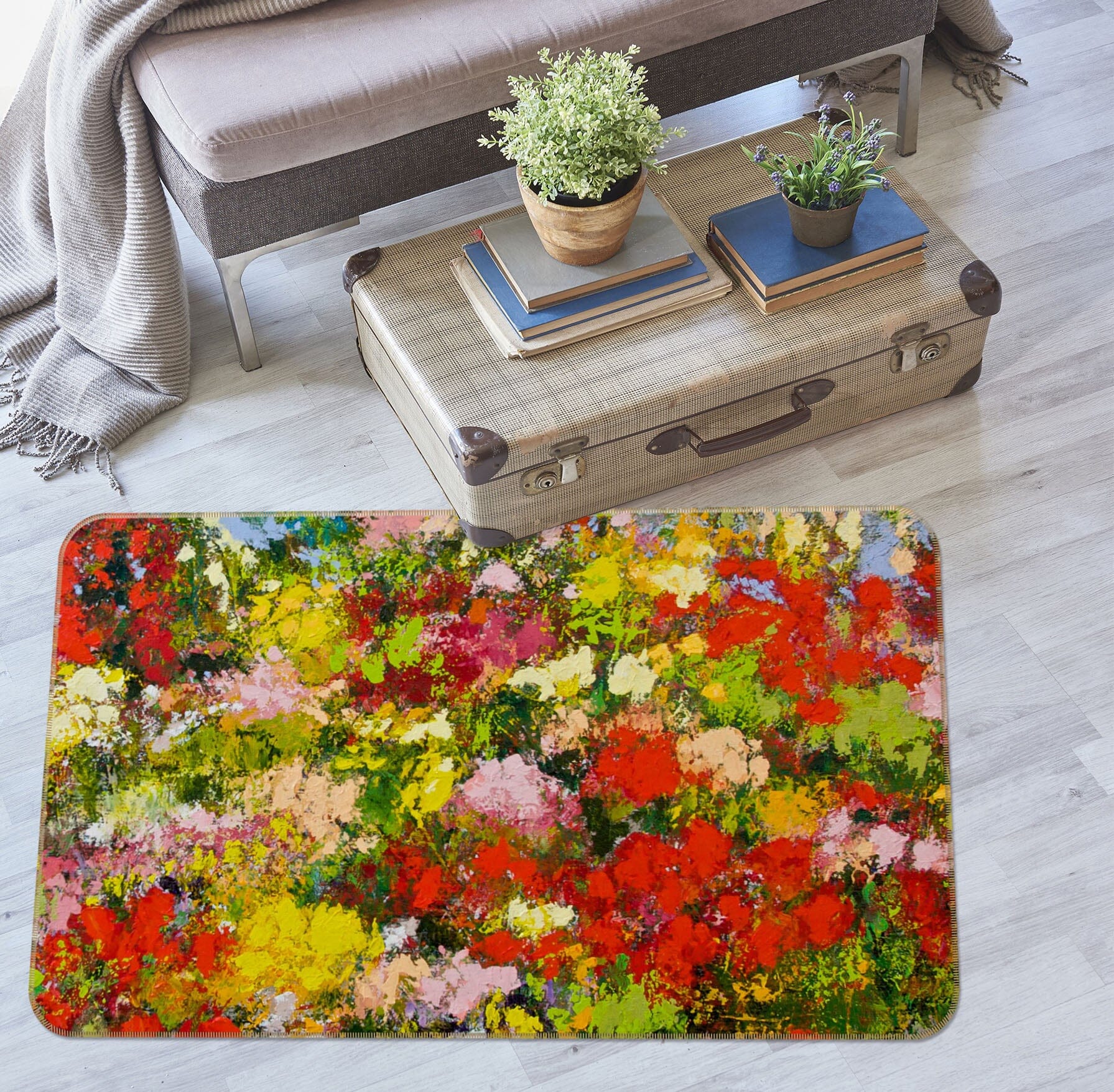3D Field Flowers 1012 Allan P. Friedlander Rug Non Slip Rug Mat Mat AJ Creativity Home