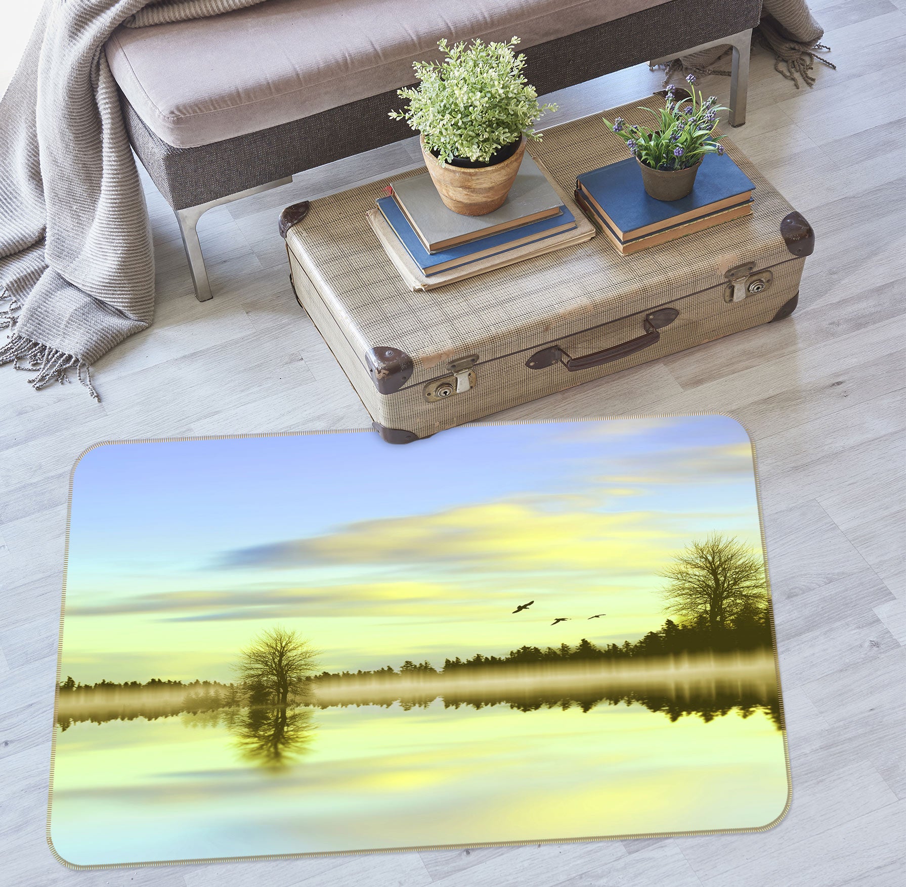 3D Lake Water 76263 Non Slip Rug Mat