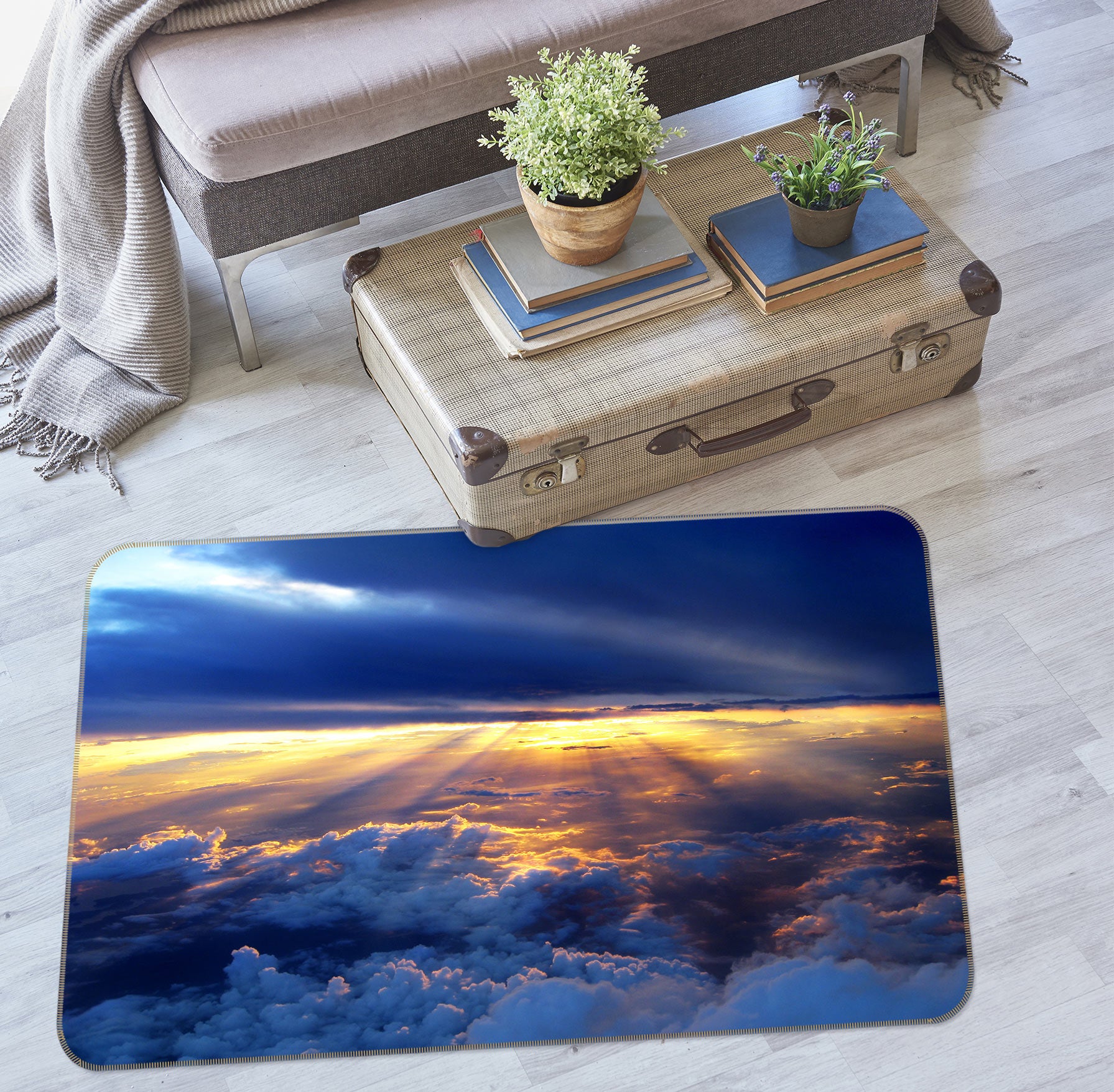 3D Clouds 75227 Non Slip Rug Mat