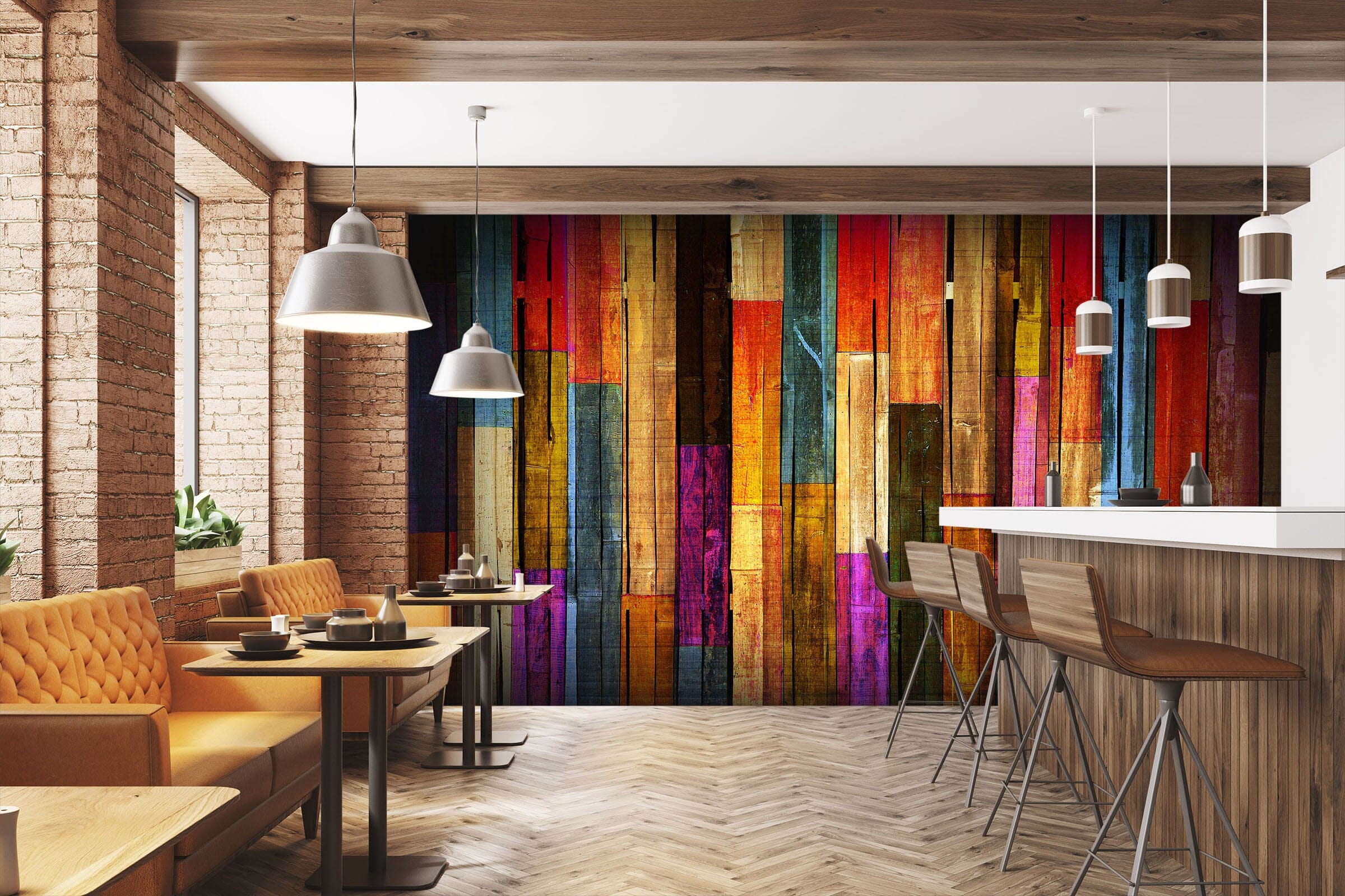 3D Colored Wood Grain 1475 Wall Murals Wallpaper AJ Wallpaper 2