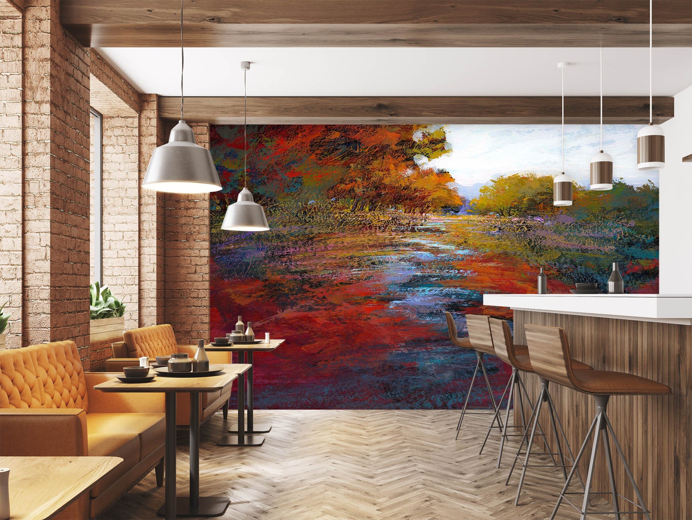 3D Red Maple Leaf 1541 Michael Tienhaara Wall Mural Wall Murals Wallpaper AJ Wallpaper 2