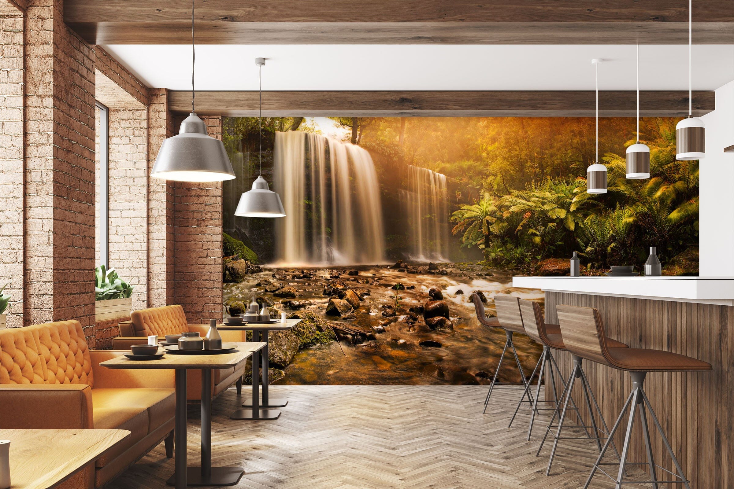 3D Forest Waterfall 2002 Wall Murals Wallpaper AJ Wallpaper 2
