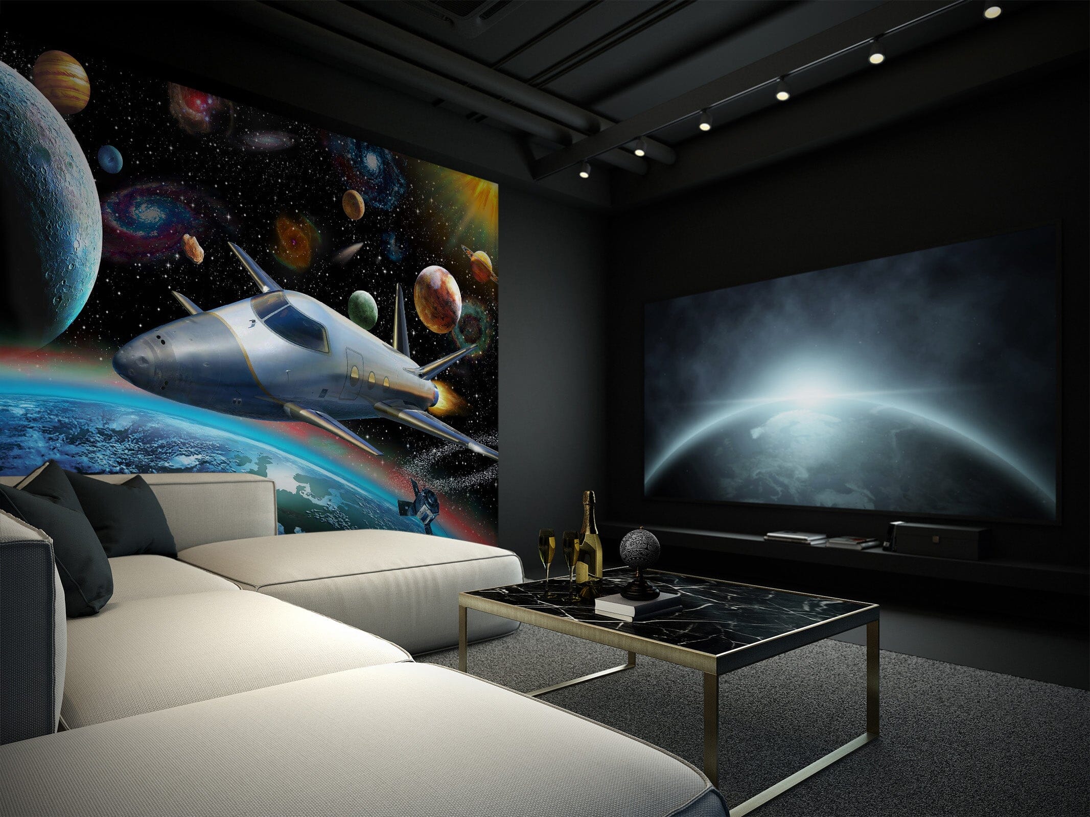 3D Planet Spaceship 1420 Adrian Chesterman Wall Mural Wall Murals Wallpaper AJ Wallpaper 2