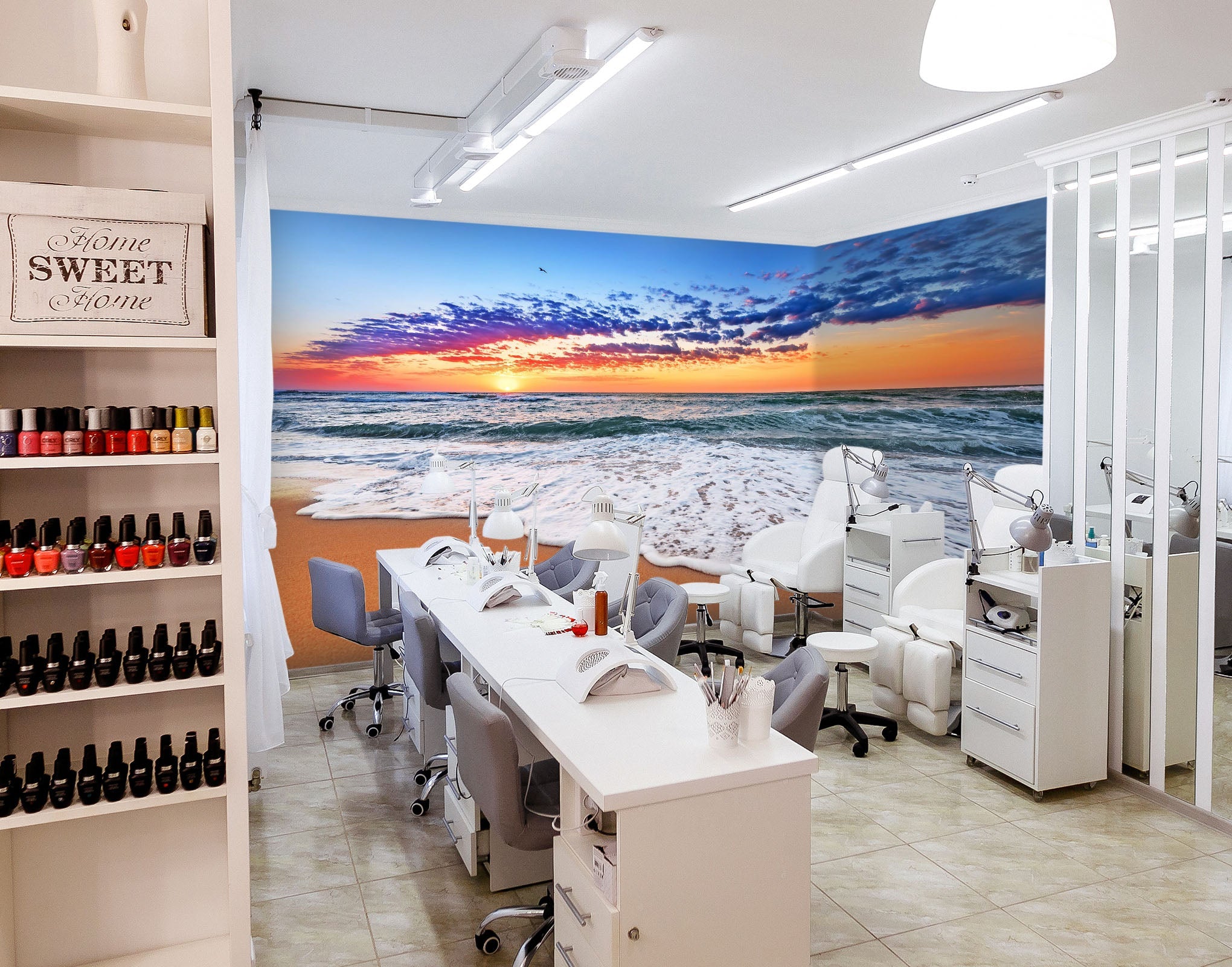 3D Sunset Beach 095 Wall Murals Wallpaper AJ Wallpaper 2