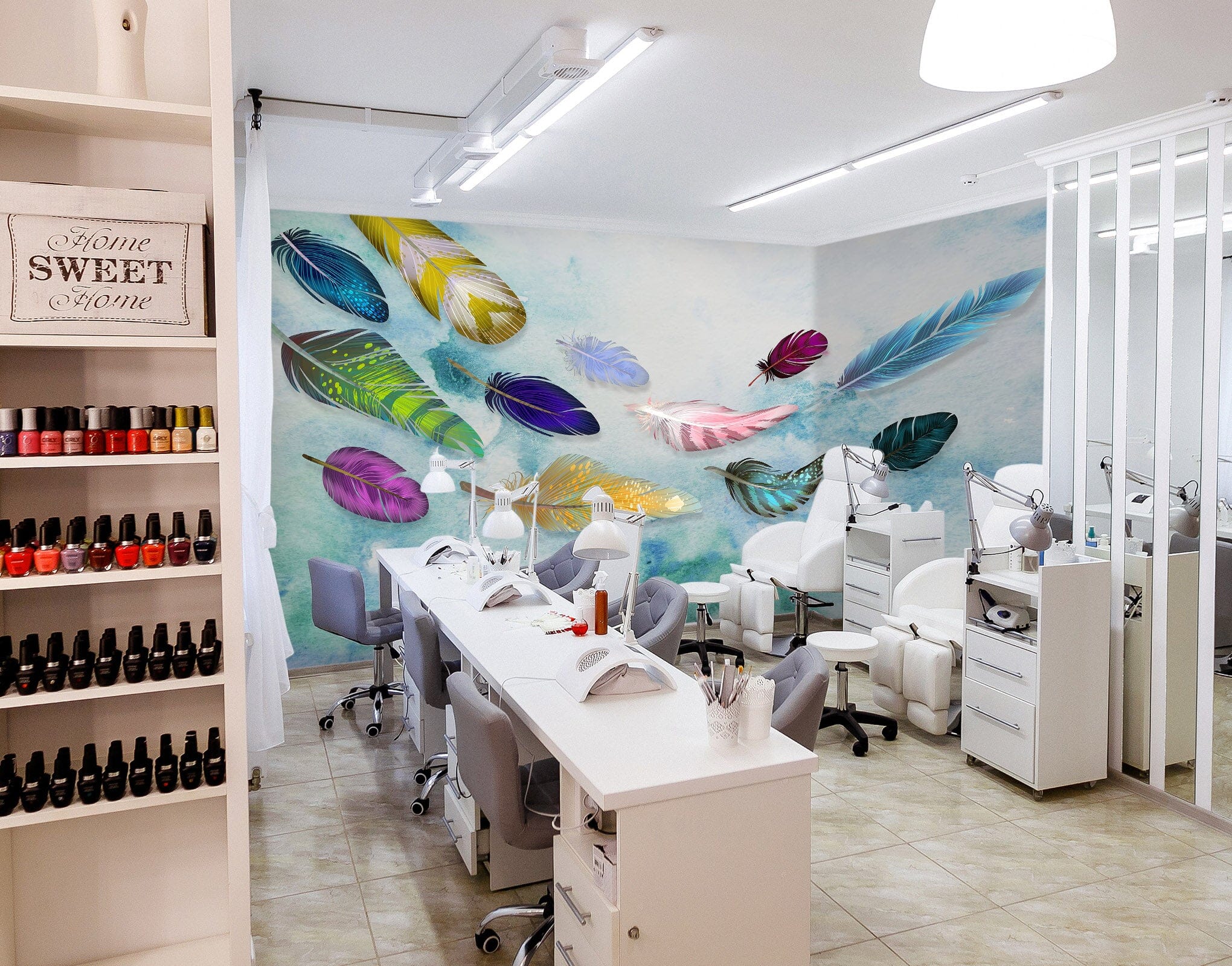 3D Colored Feathers 372 Wall Murals Wallpaper AJ Wallpaper 2