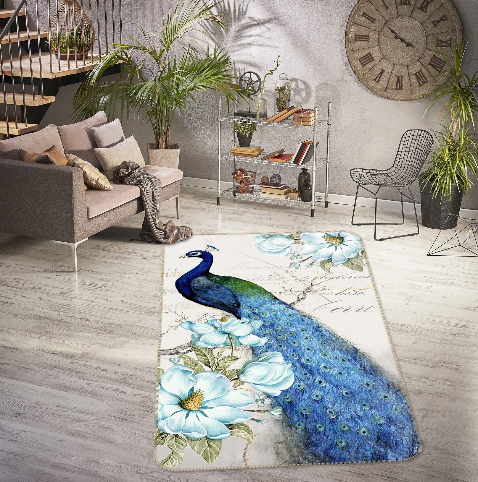 3D Peacock 27012 Non Slip Rug Mat