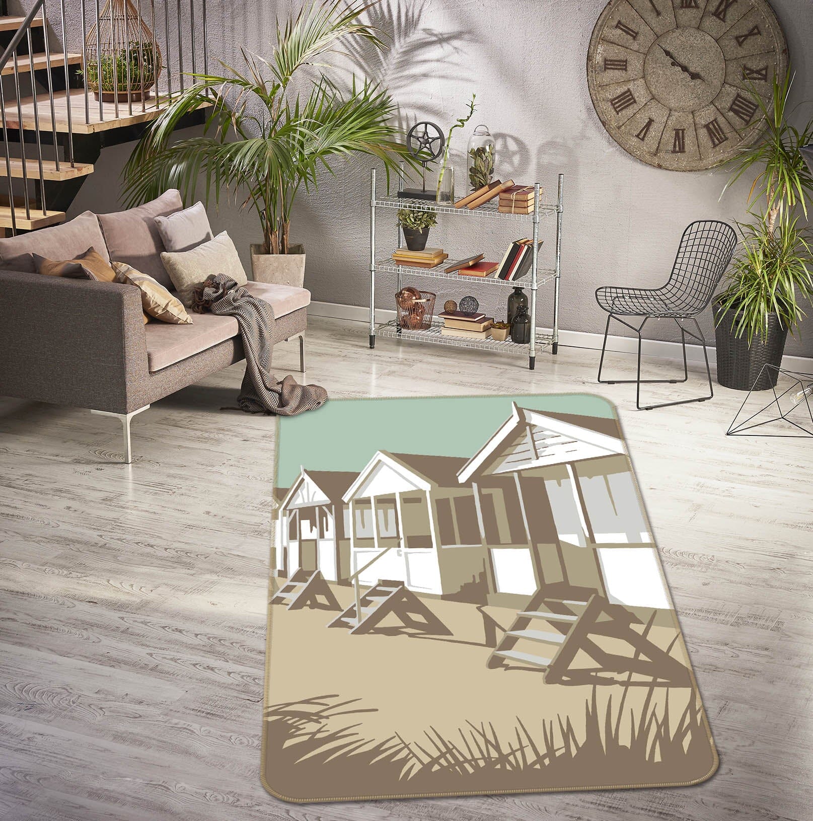 3D Southwold Huts 1149 Steve Read Rug Non Slip Rug Mat Mat AJ Creativity Home