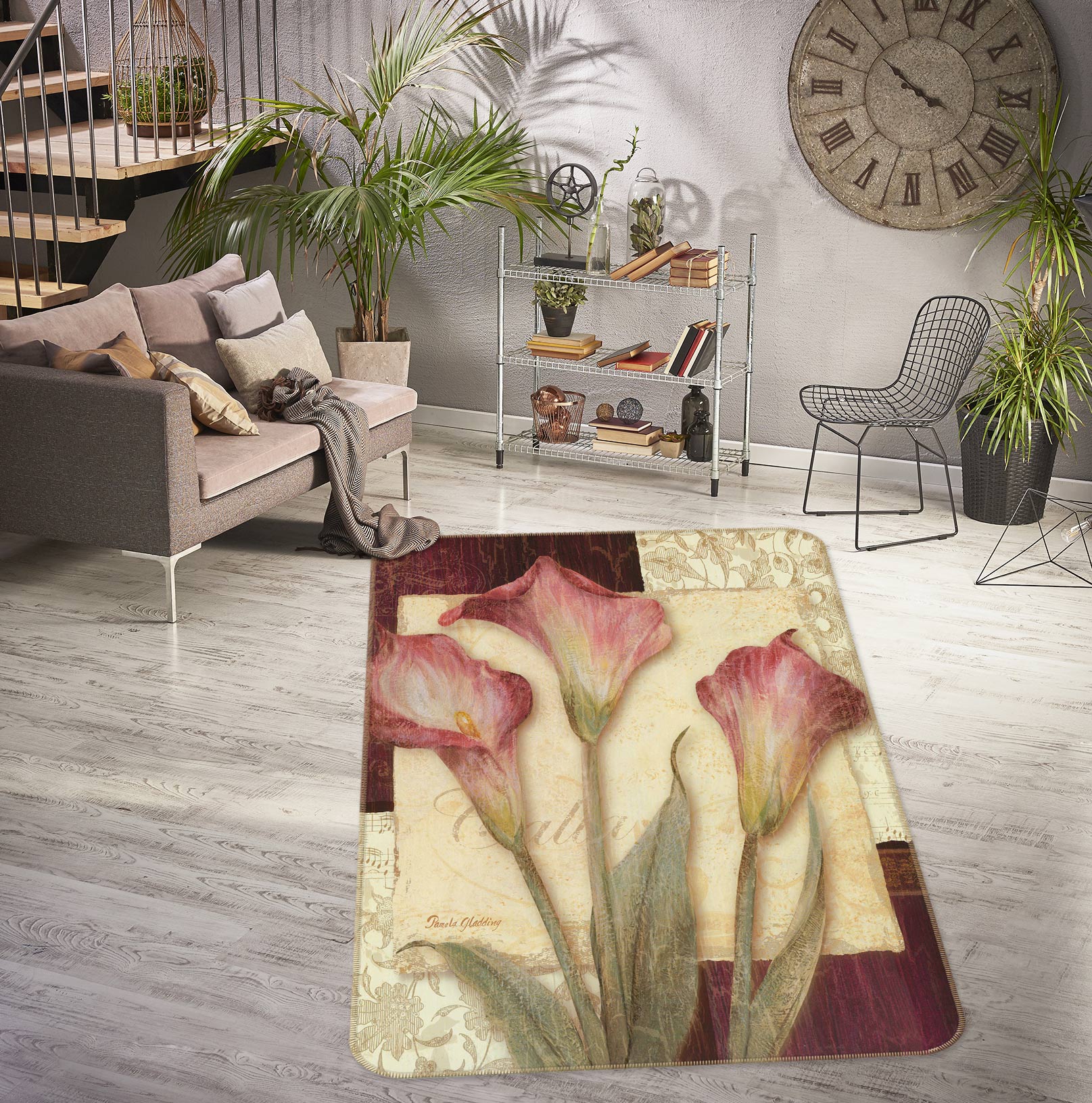 3D Flowers 76059 Non Slip Rug Mat