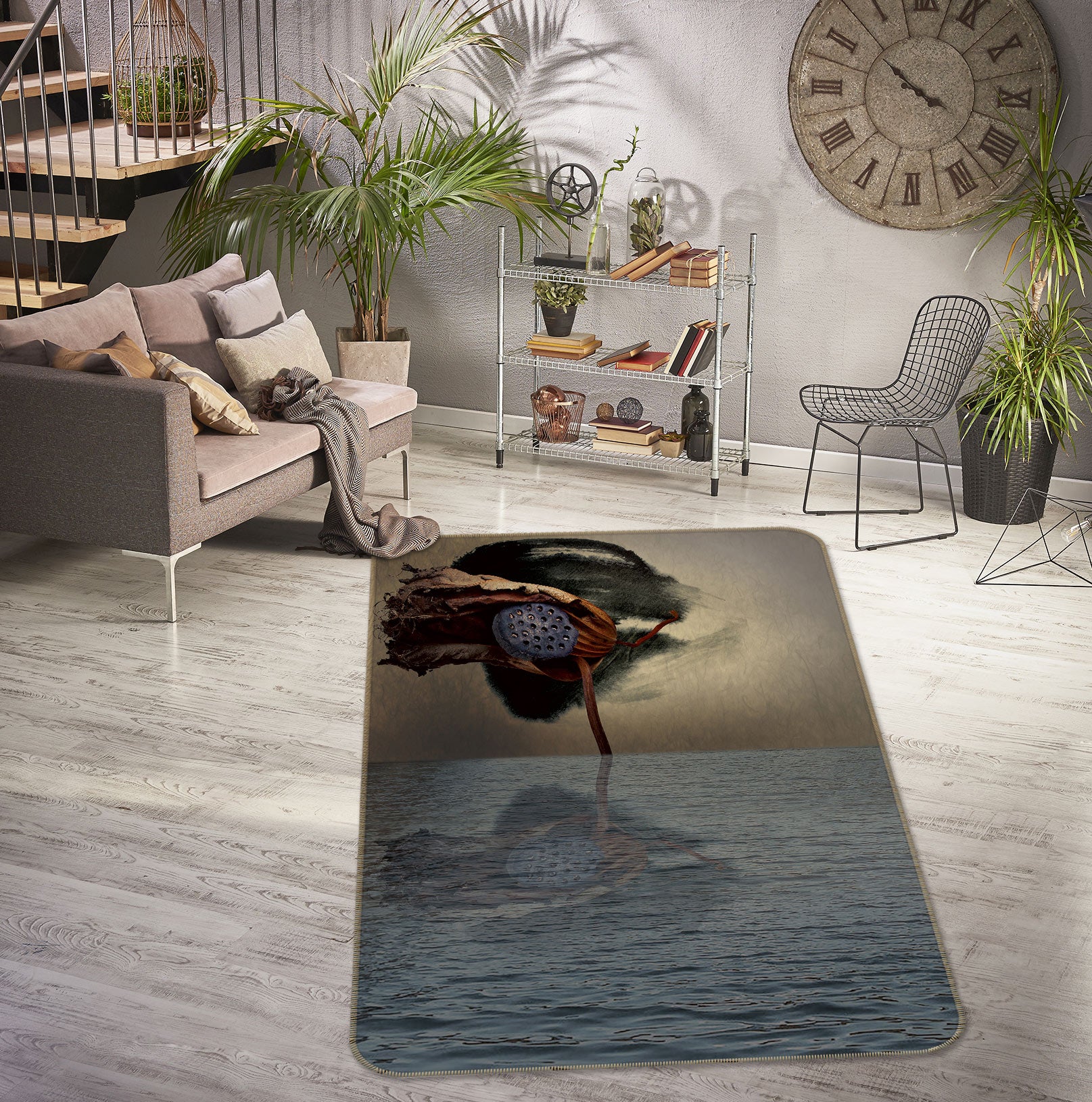 3D Lotus 76103 Non Slip Rug Mat