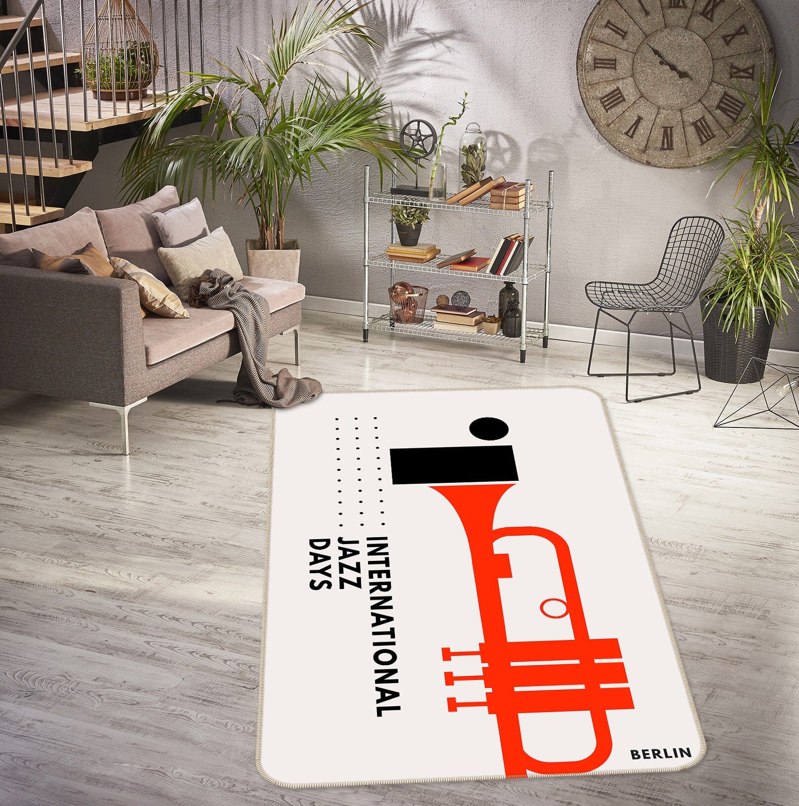 3D Red Trumpet Pattern 1057 Boris Draschoff Rug Non Slip Rug Mat Mat AJ Creativity Home