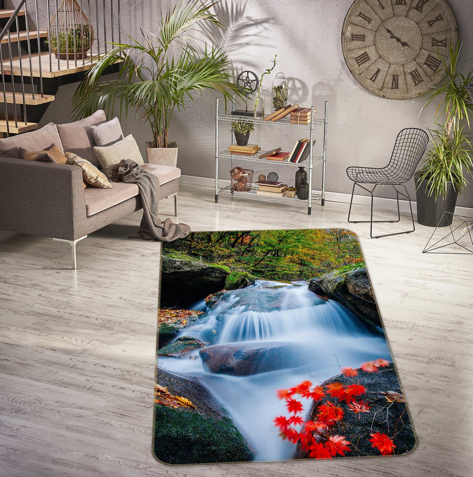 3D Waterfall 27038 Non Slip Rug Mat