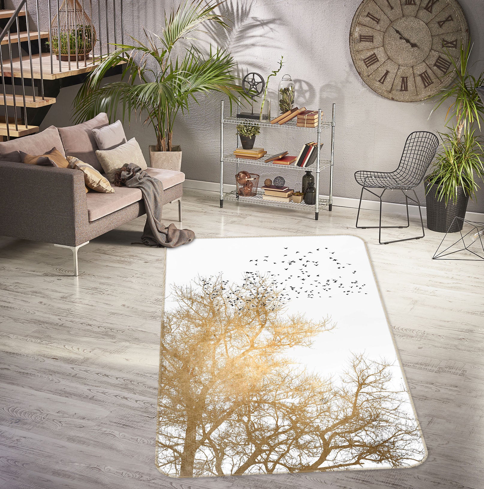 3D Golden Tree 1050 Boris Draschoff Rug Non Slip Rug Mat