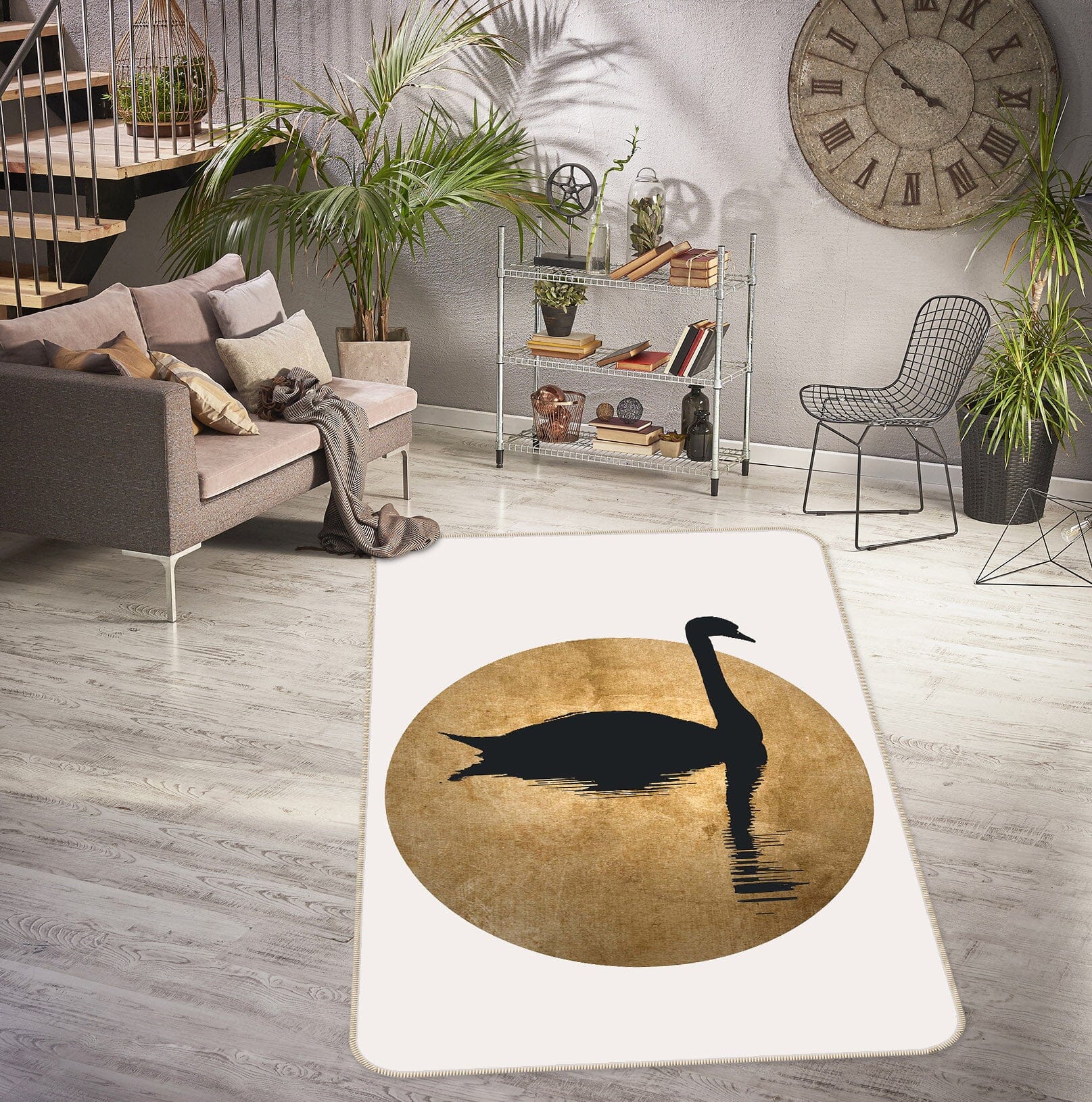 3D Black Swan 1125 Boris Draschoff Rug Non Slip Rug Mat Mat AJ Creativity Home