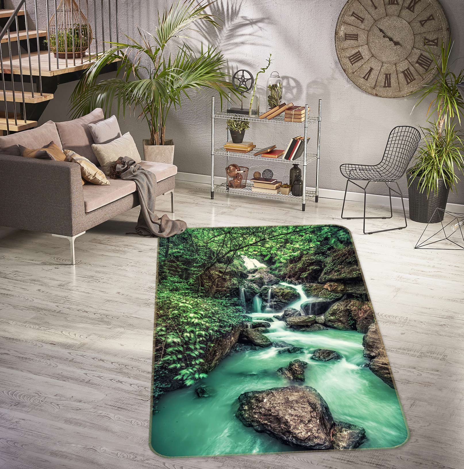3D Stone Water 27048 Non Slip Rug Mat