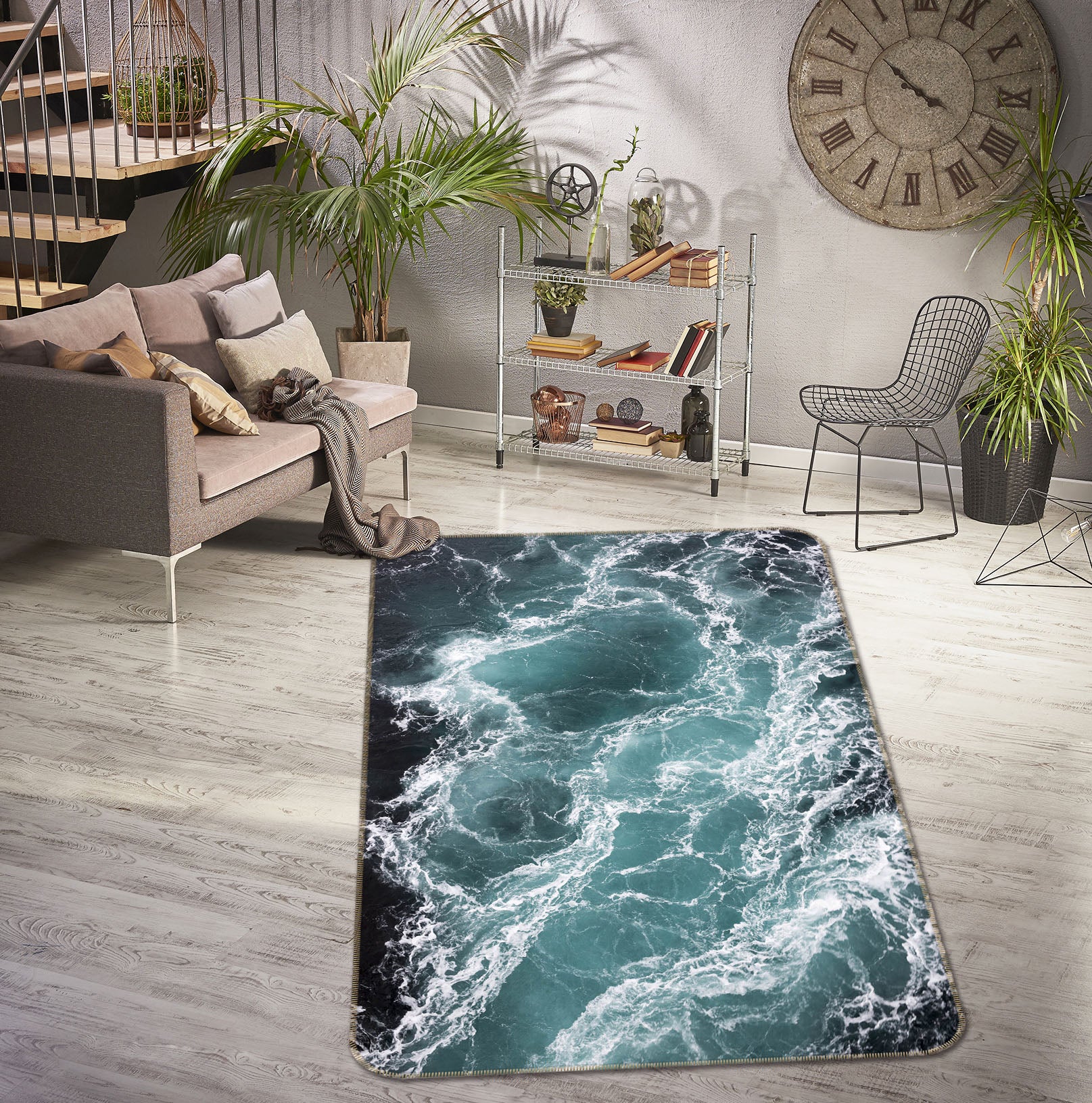 3D Waves 26129 Non Slip Rug Mat