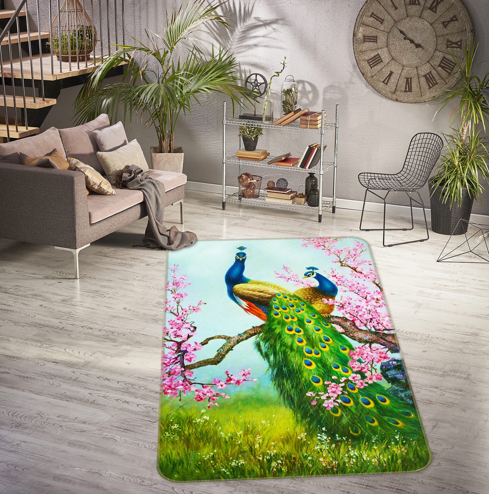 3D Peacock 27008 Non Slip Rug Mat